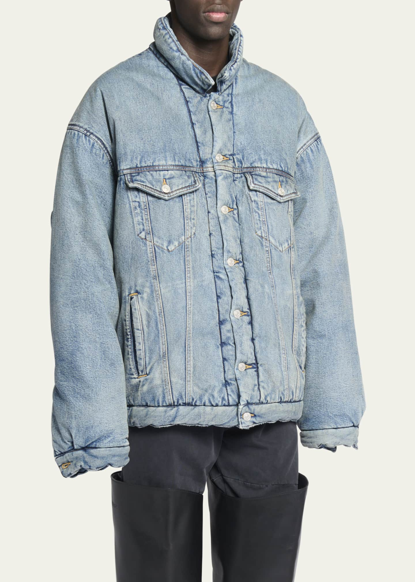 Acne Studios Blue Padded Denim Jacket