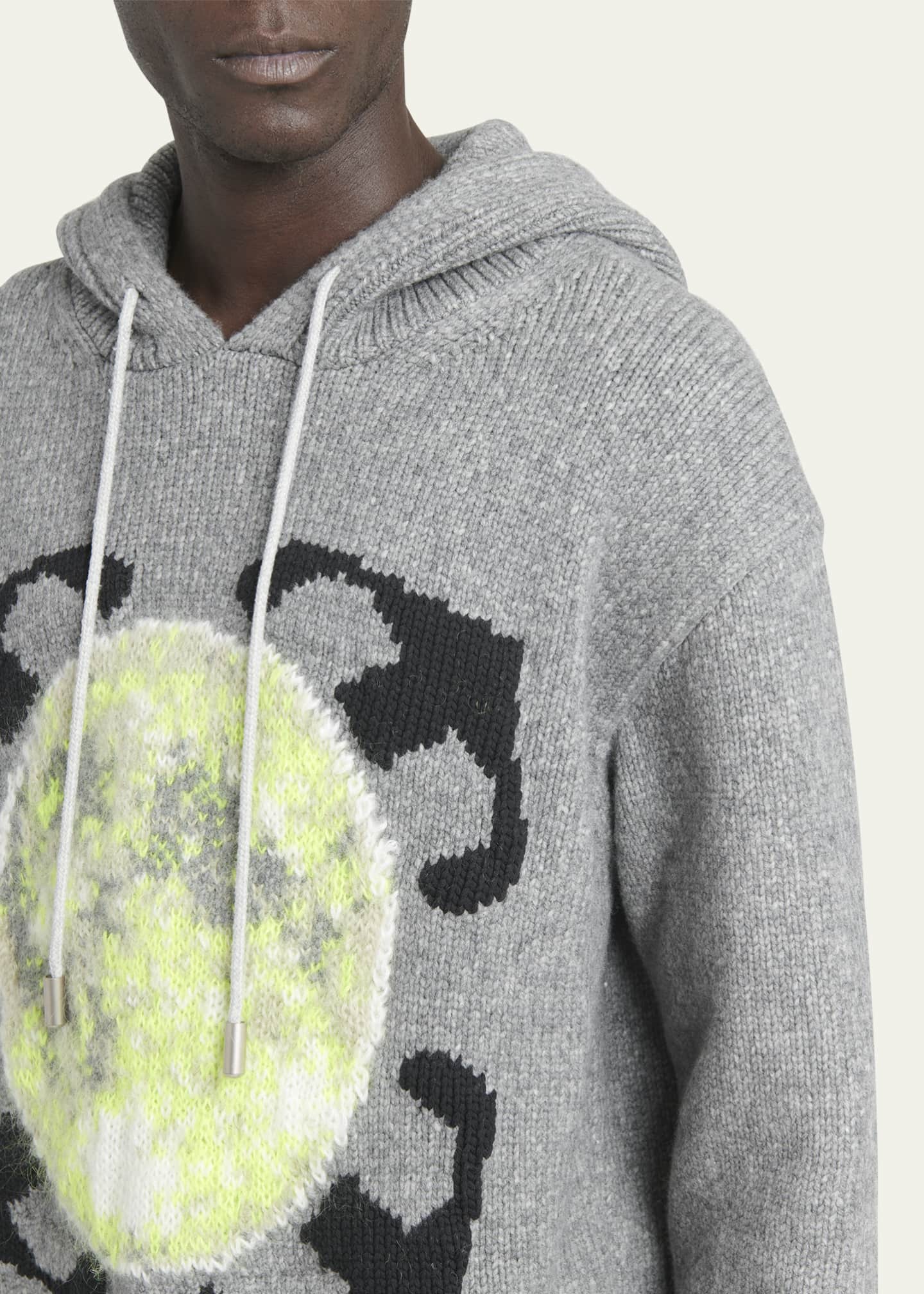 Off-White Men's Arrow Moon Chunky Knit Hoodie - Bergdorf Goodman