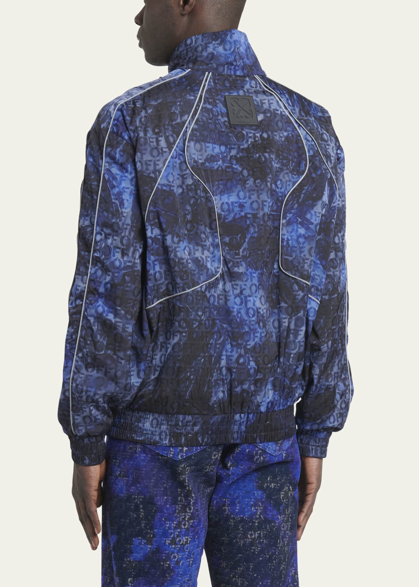 OffWhite Men's Nylon Allover Off Windbreaker Jacket Bergdorf Goodman