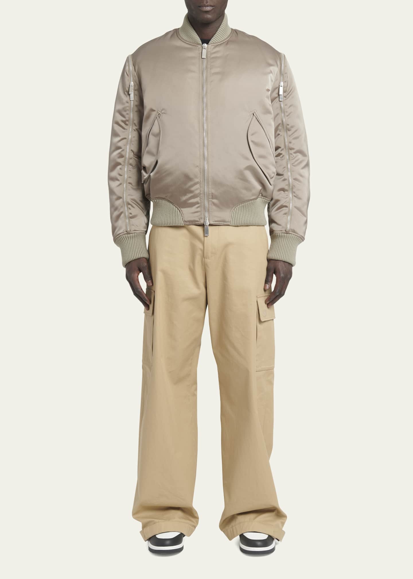 White nylon bomber jacket top