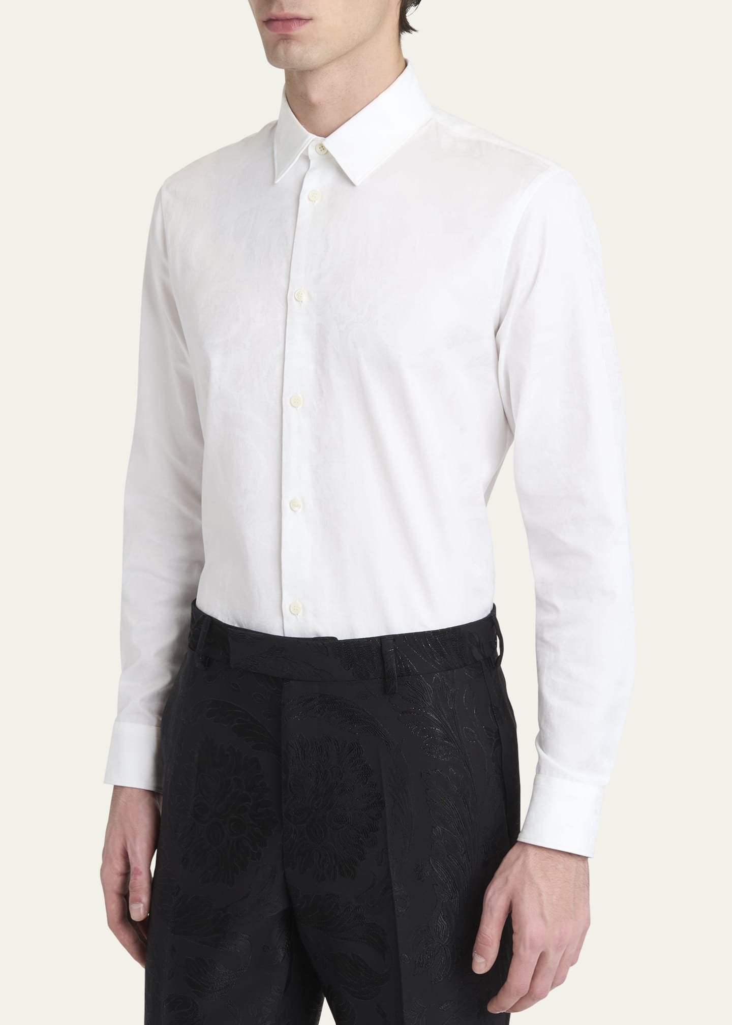 Versace Men's Barocco Jacquard Sport Shirt Image 4 of 5