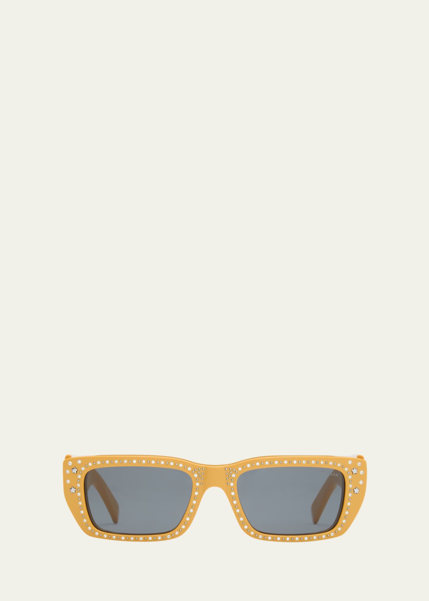 Moncler x Palm Angels Crystal Acetate Plastic Rectangle Sunglasses