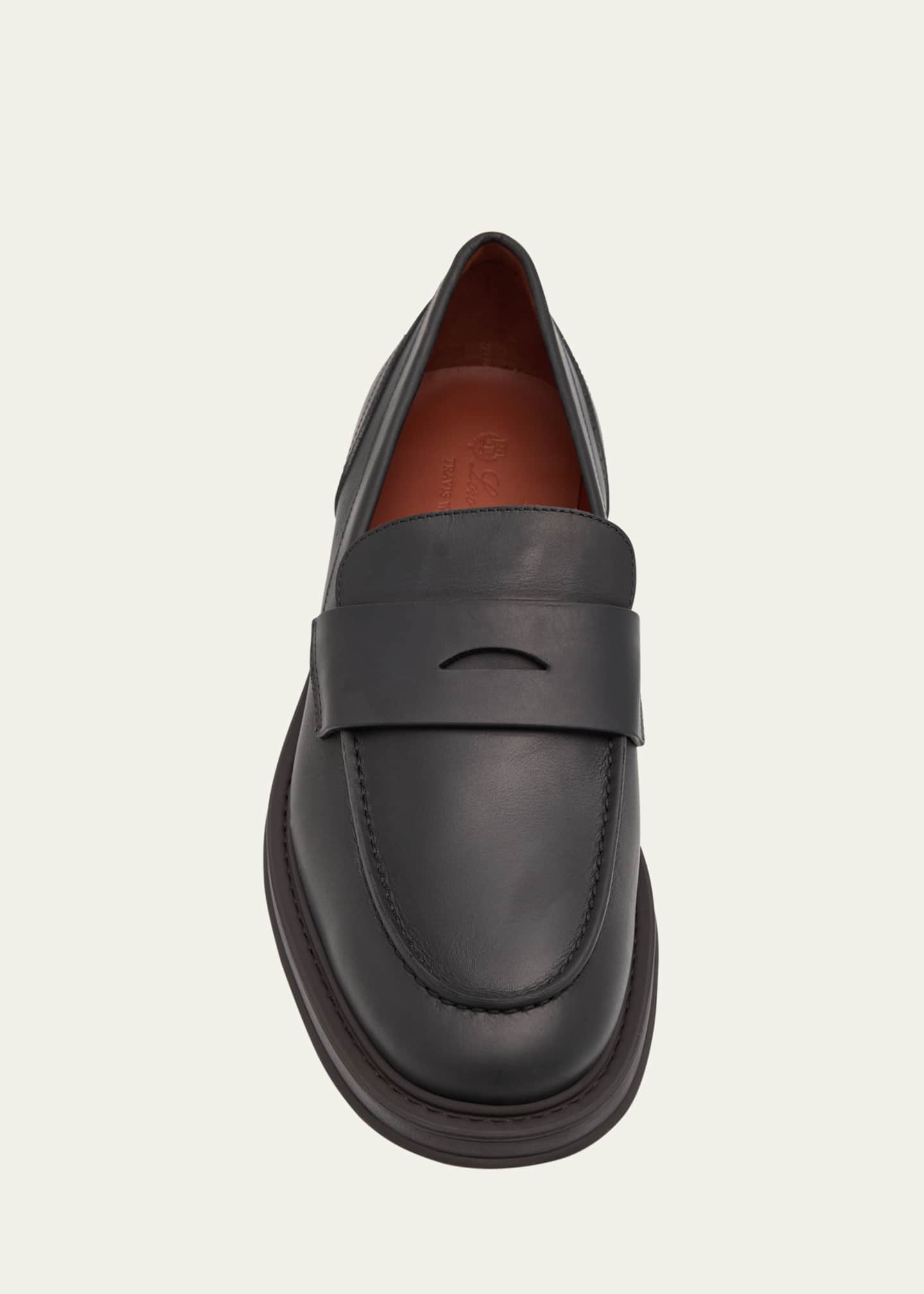Loro Piana Men's Travis Leather Penny Loafers Image 5 of 6