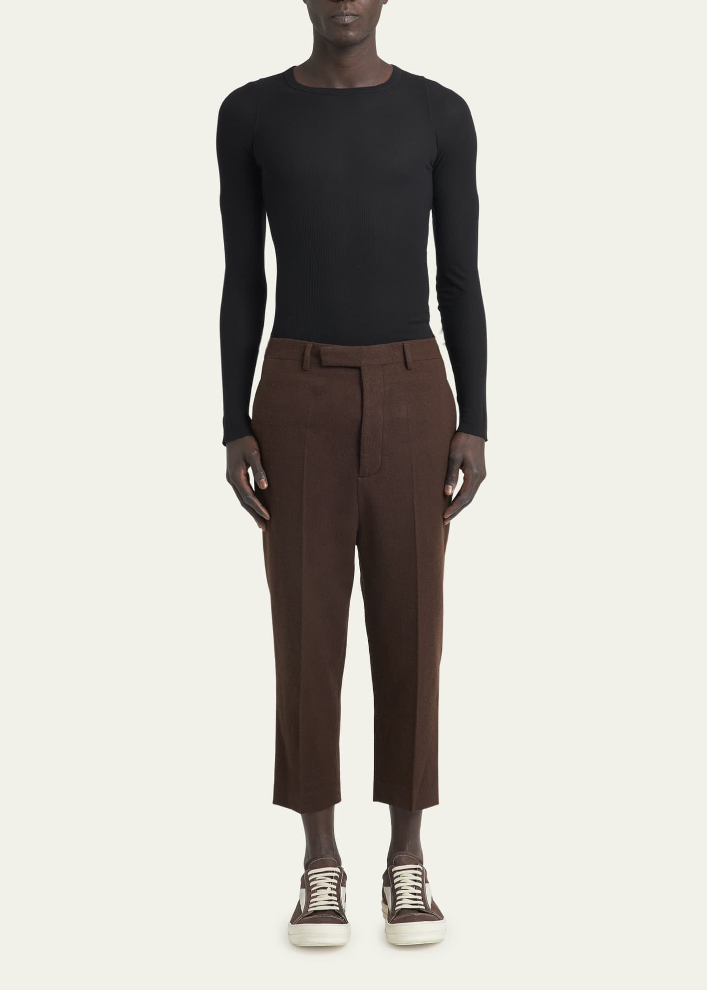 Rick Owens Men's Astaire Cropped Wool Pants