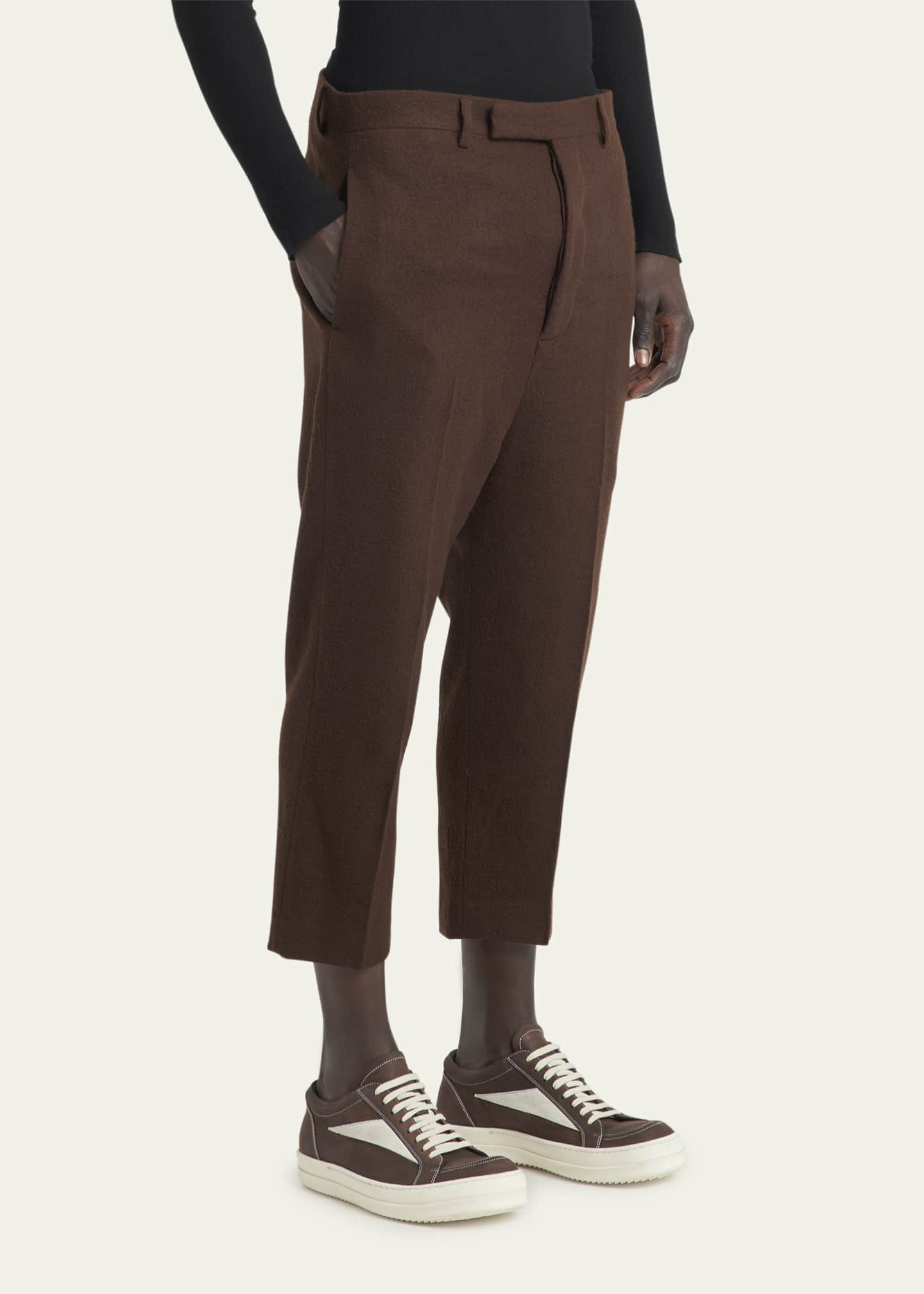 Rick Owens Men's Astaire Cropped Wool Pants - Bergdorf Goodman