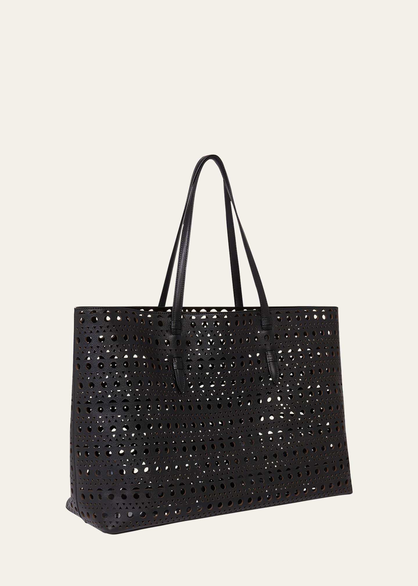 ALAIA Mina 44 Laser Cut Leather Tote Bag