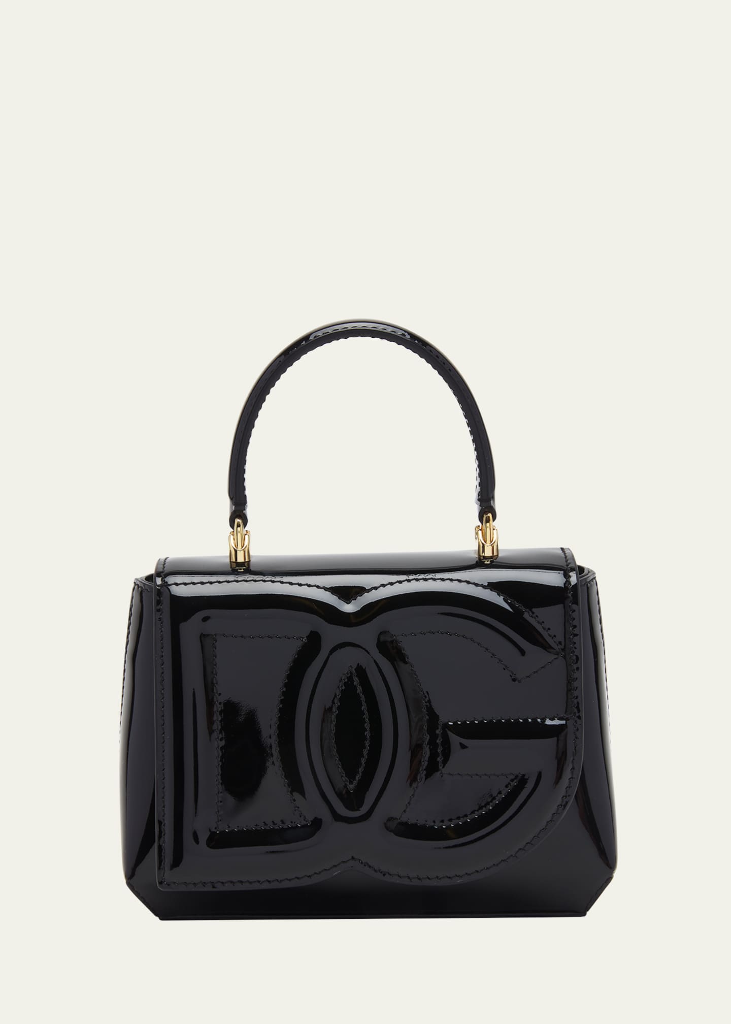 Dolce & Gabbana DG Logo Patent Leather Shoulder Bag