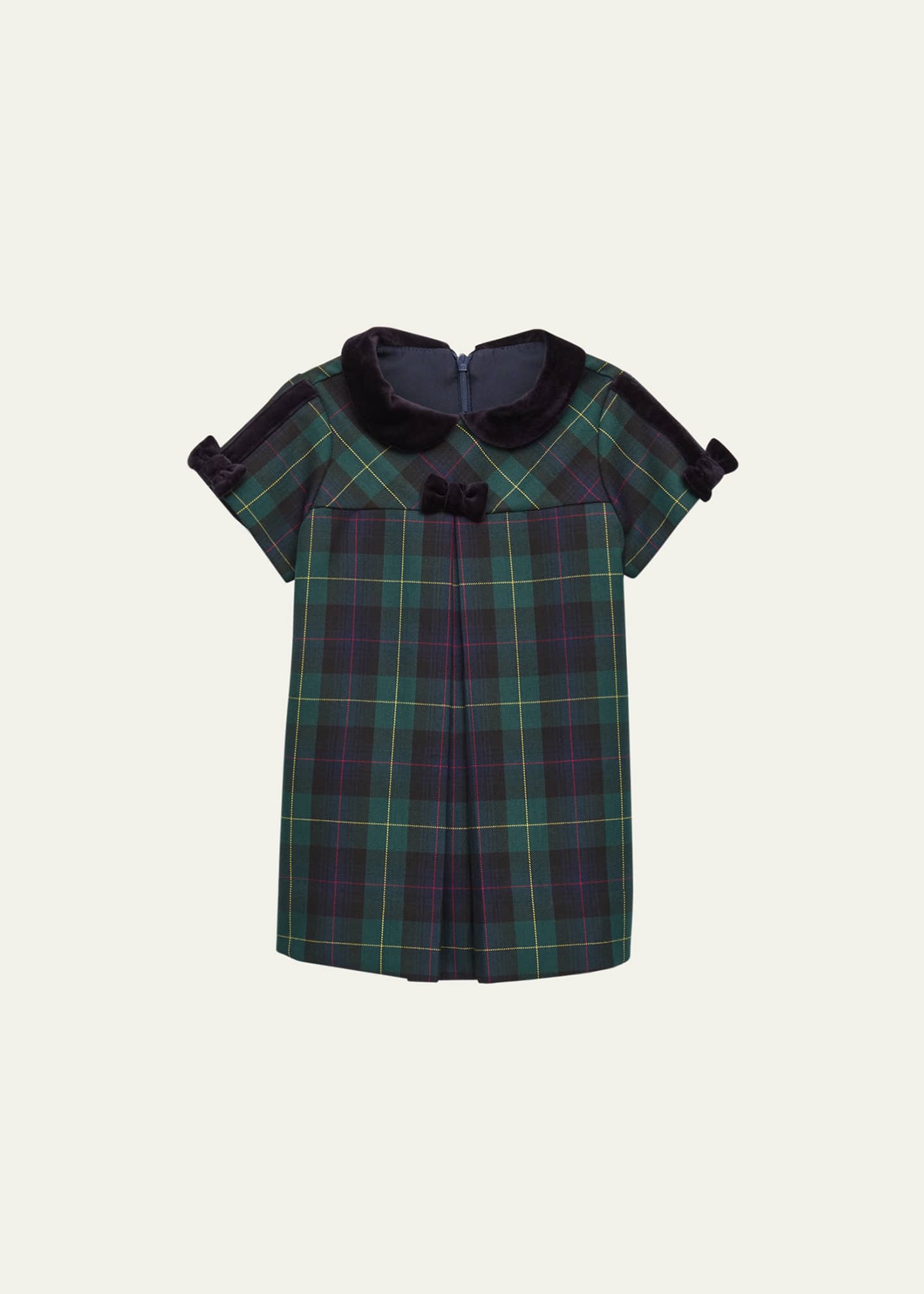 Florence Eiseman Girl s Plaid Print Dress W Velvet Collar Size 6M 24M