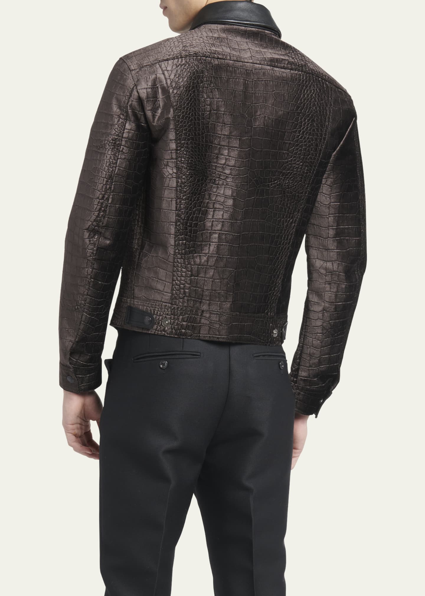 TOM FORD Crocodile-Embossed Leather Utility Jacket - Bergdorf Goodman