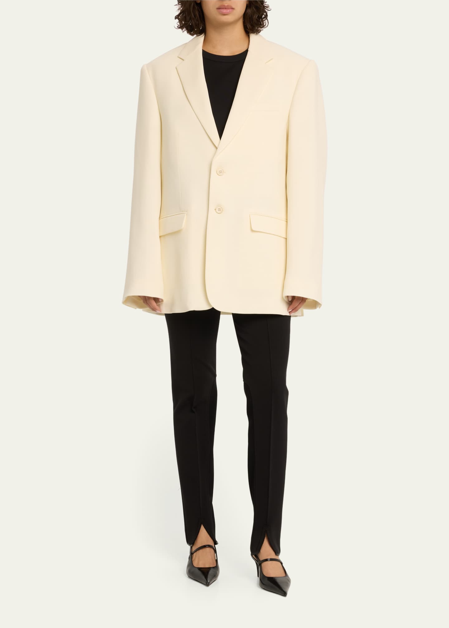 Cream wool blazer shop