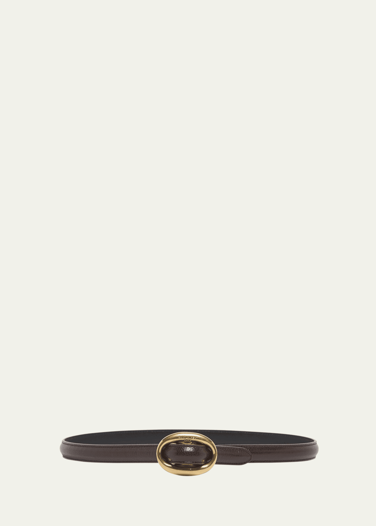 Saint Laurent Double Oval Skinny Leather Belt Image 1 of 2
