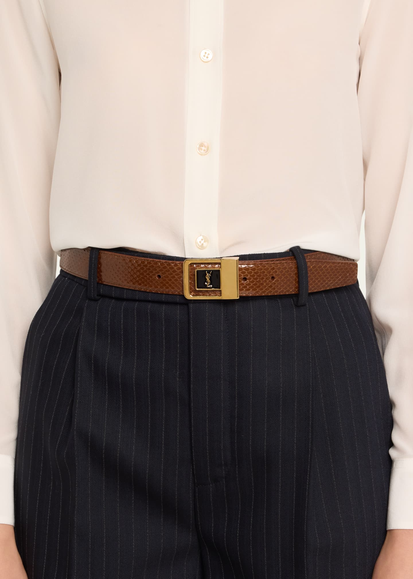 Saint Laurent YSL Python Leather Belt Image 2 of 2