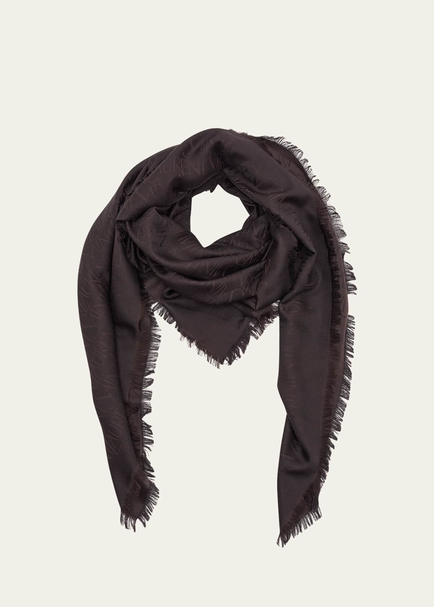 Saint Laurent Grand Carre Jacquard Silk-Wool Scarf - Bergdorf Goodman