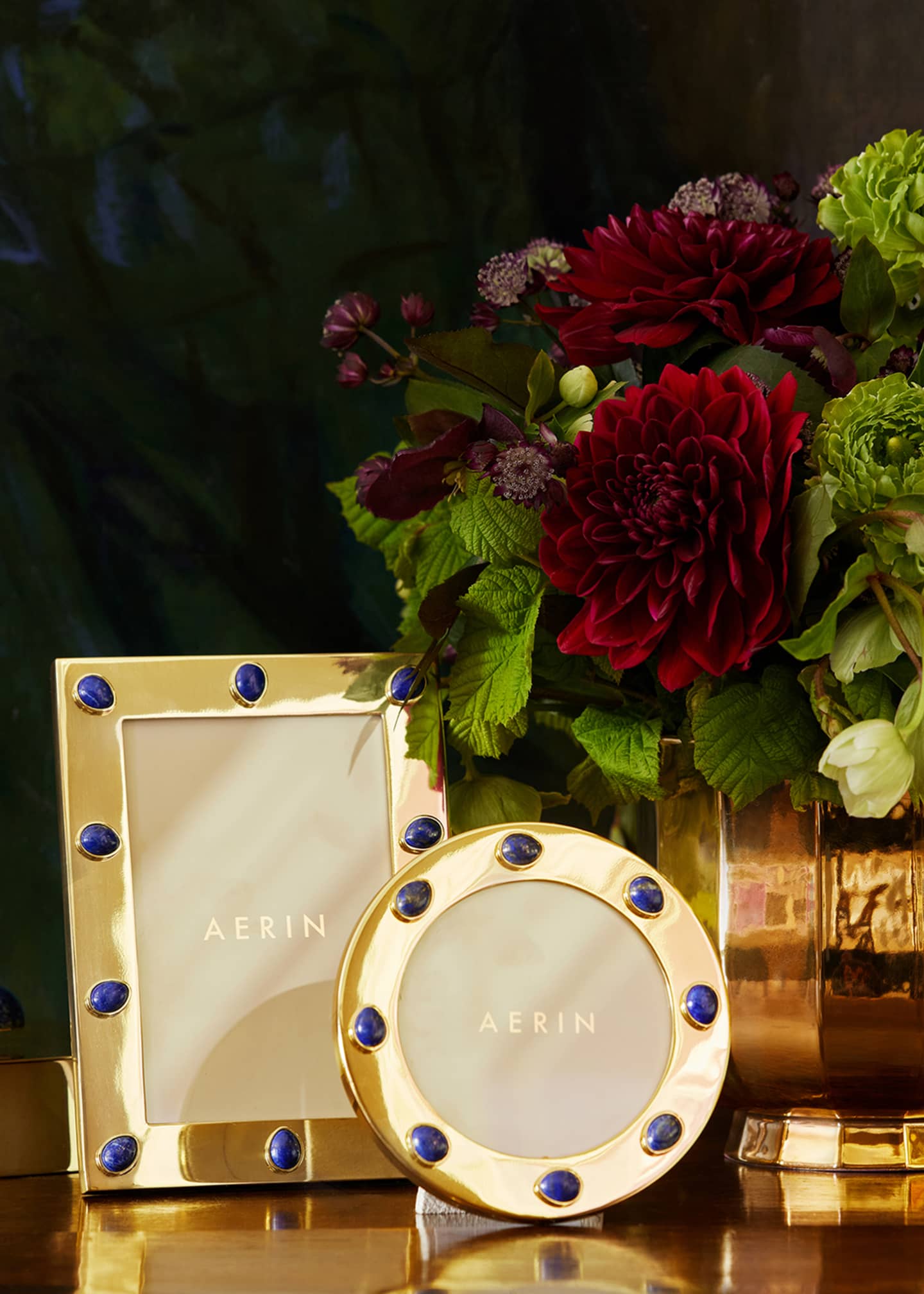 AERIN Augusta Gemstone Round Picture Frame, 5" Image 4 of 4