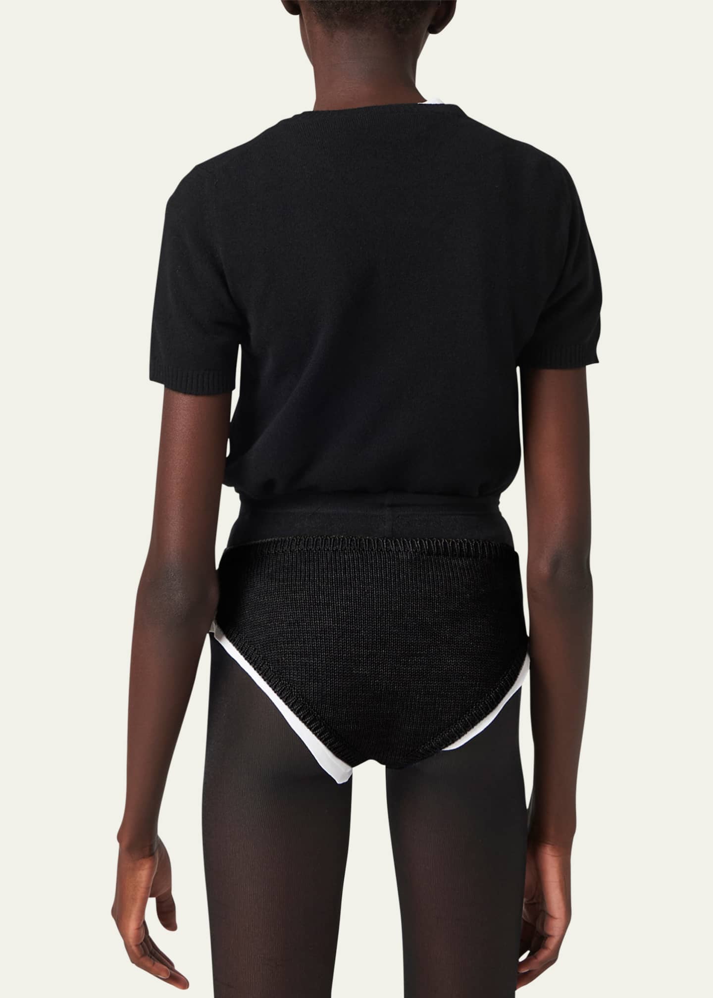 Miu Miu Short-Sleeve Cashmere Sweater - Bergdorf Goodman