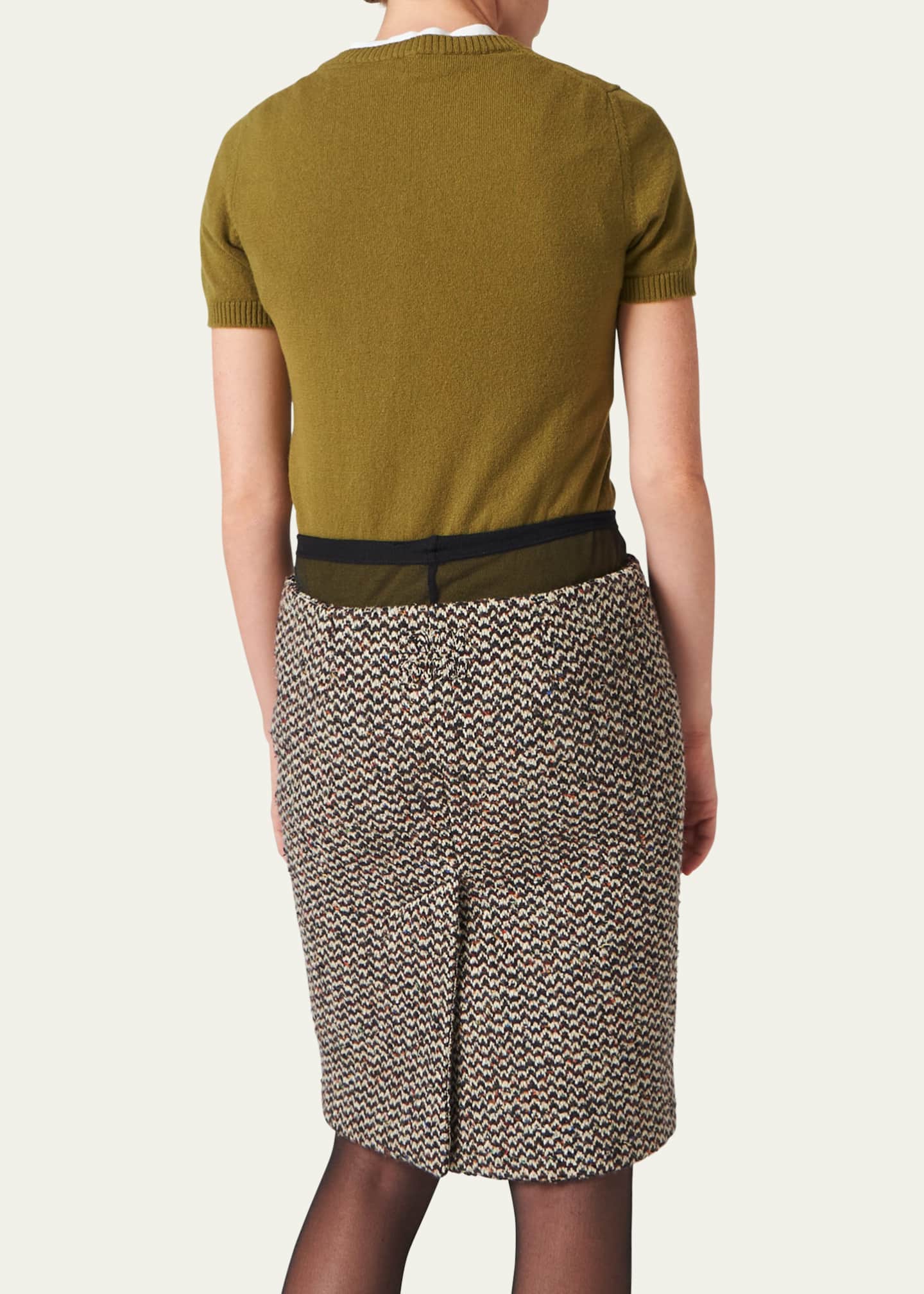 Miu Miu Short-Sleeve Cashmere Sweater Image 3 of 3