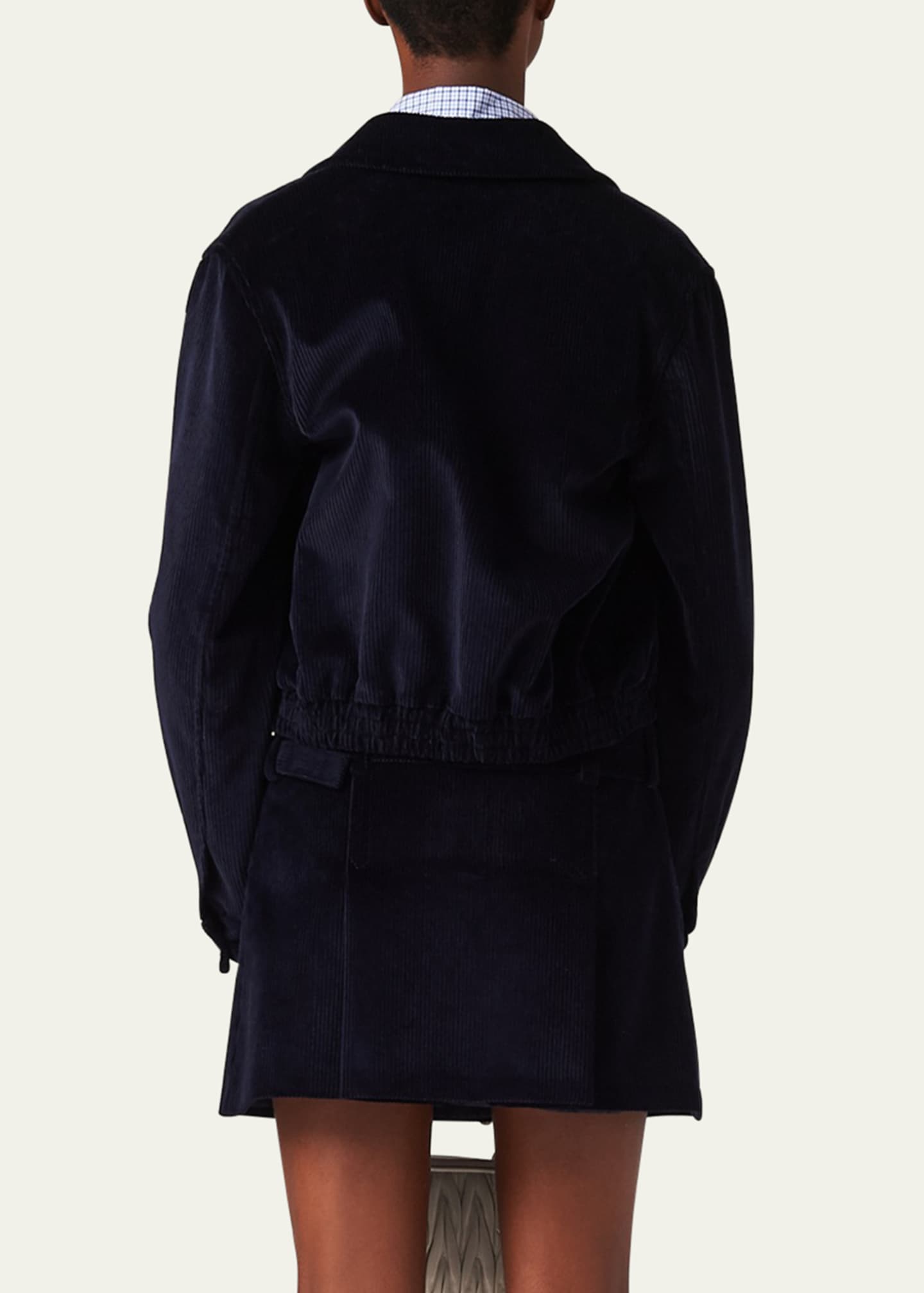 関税込【MiuMiu】Wool and cashmere velour miniskirt Miu Miu Velour Mini Skirt with Logo Buckle - Bergdorf Goodman