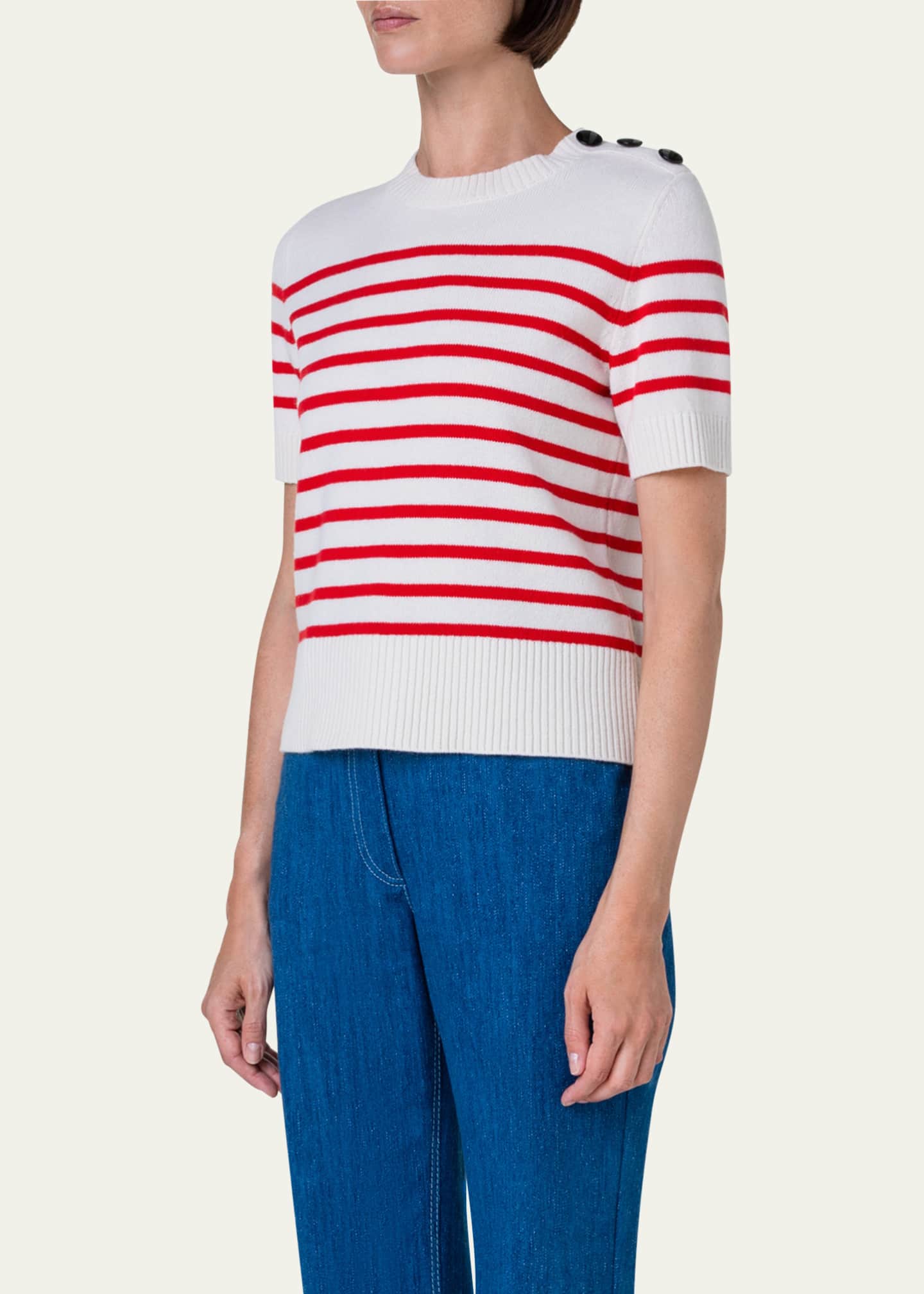 Akris punto striped best sale sweater