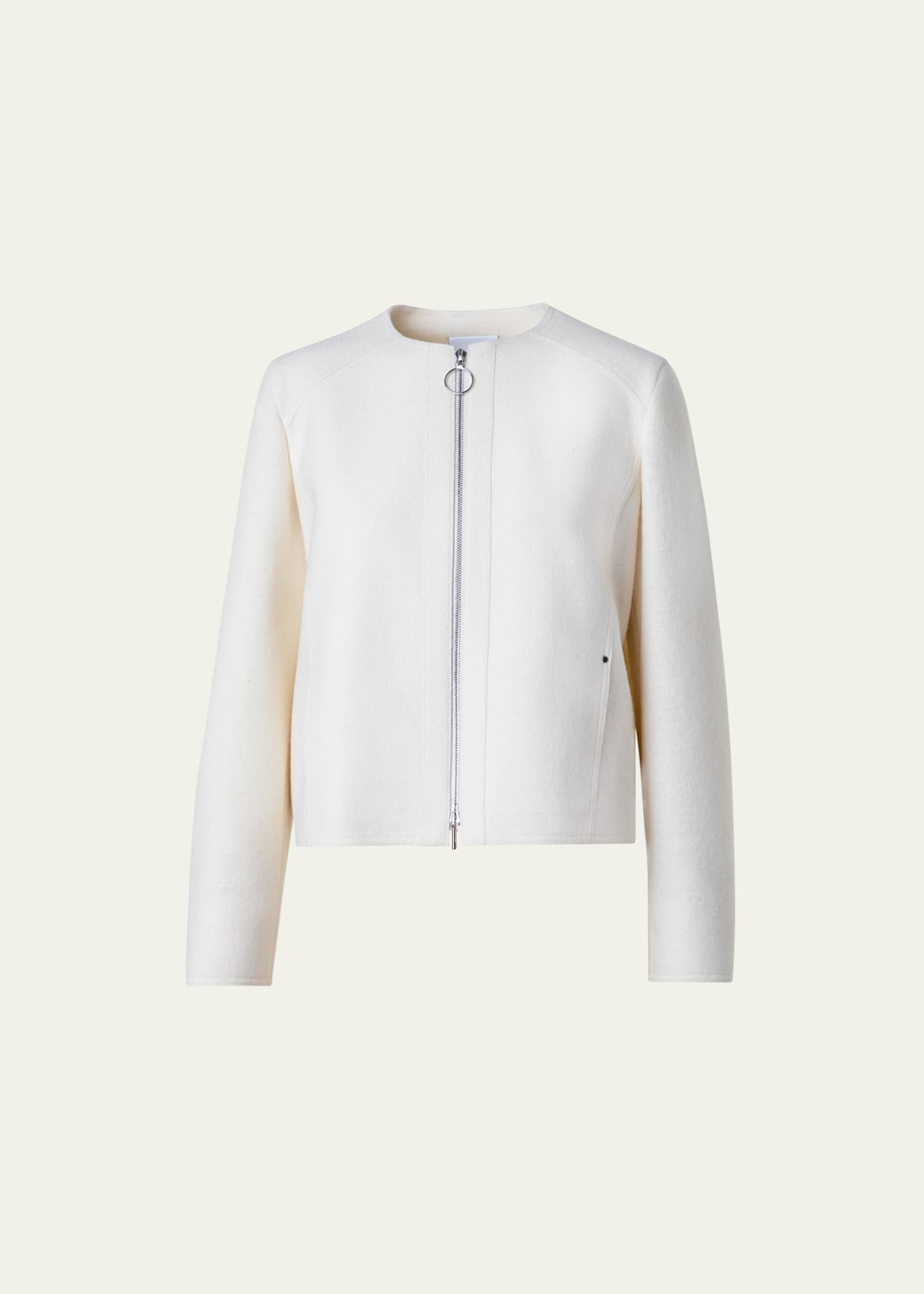 Akris punto Boiled Wool Felt Collarless Zip Jacket Bergdorf Goodman