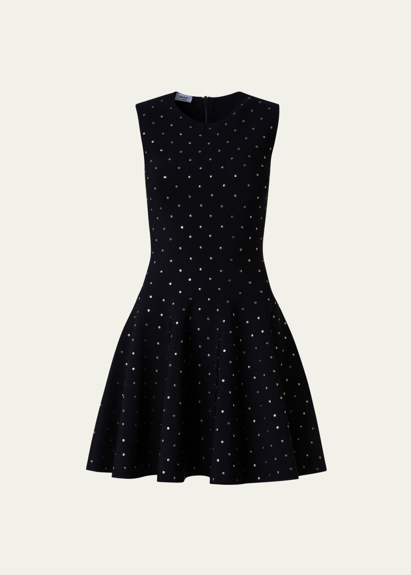 Akris punto Polka Dot Stud-Embellished Flared Mini Dress - Bergdorf Goodman