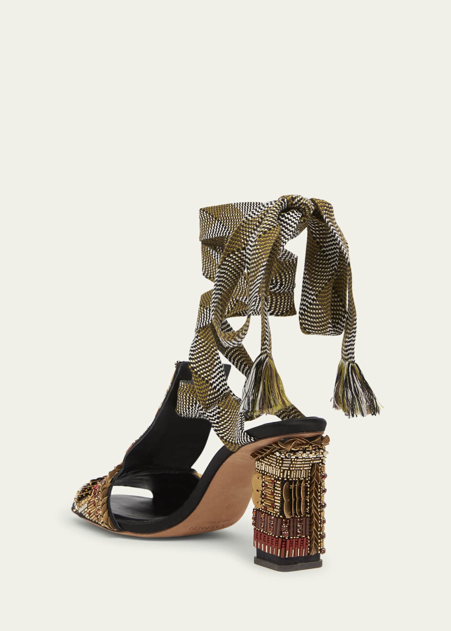 Ulla Johnson Celina Beaded AnkleWrap Sandals Bergdorf Goodman
