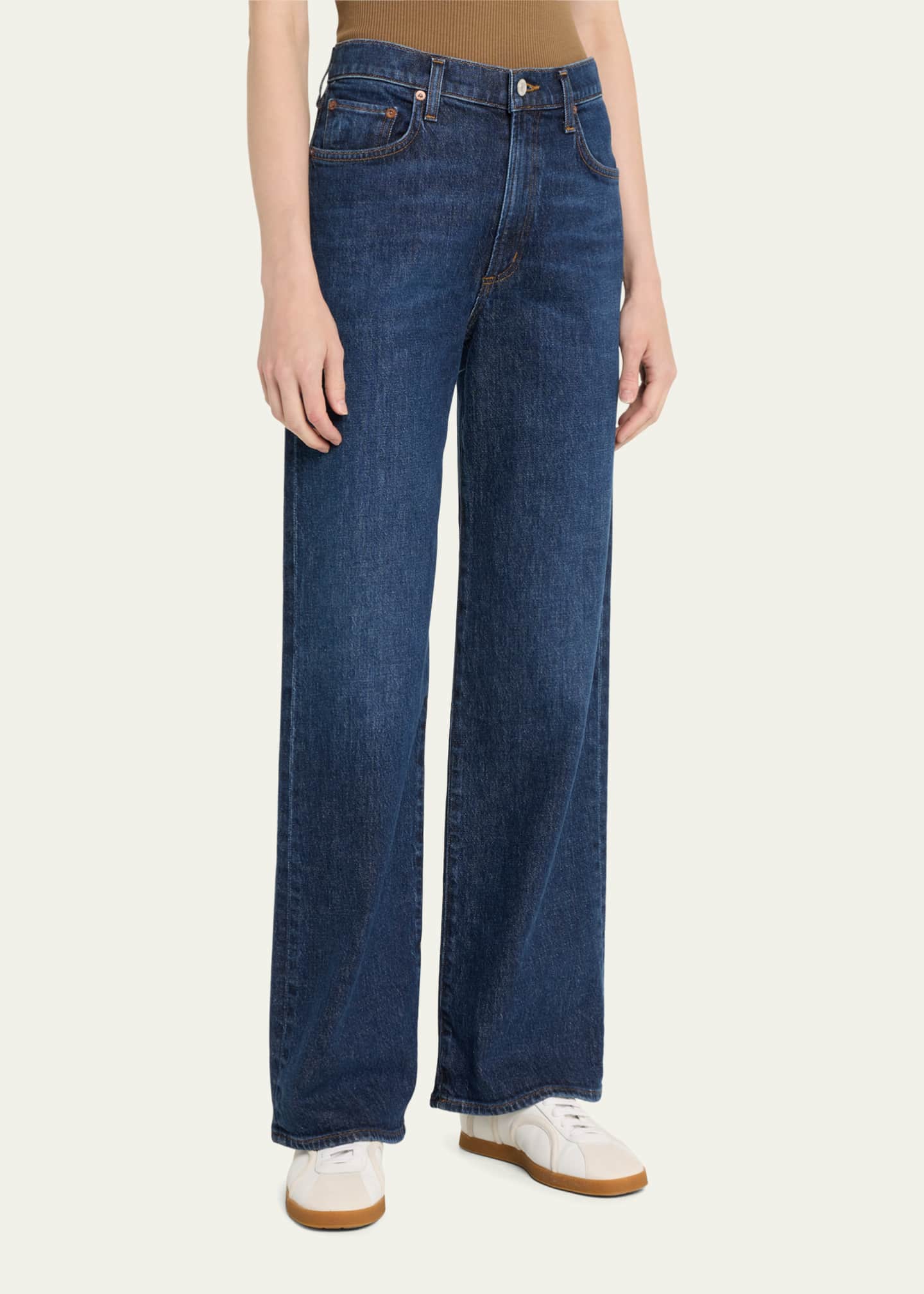 AGOLDE Harper Mid-Rise Wide-Leg Jeans - Bergdorf Goodman