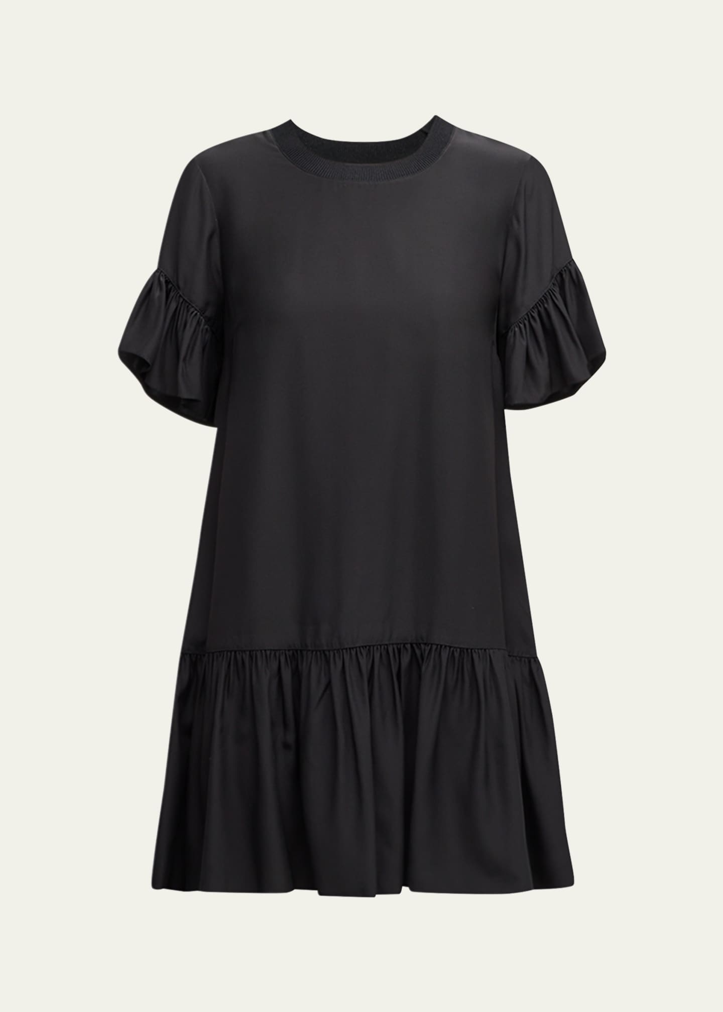 Cinq a Sept Leilah Silk Dropped-Waist Flounce Mini Dress Image 1 of 5