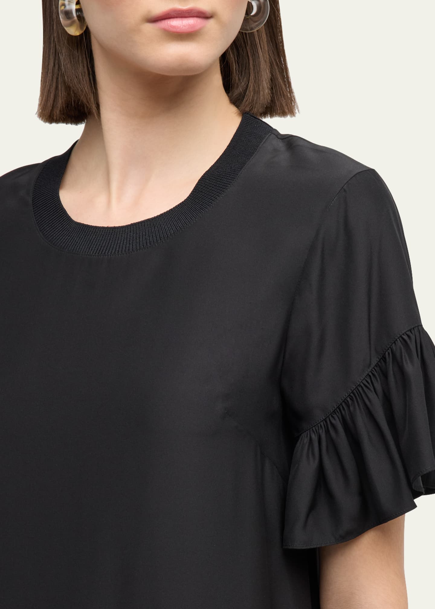 Cinq a Sept Leilah Silk Dropped-Waist Flounce Mini Dress Image 5 of 5