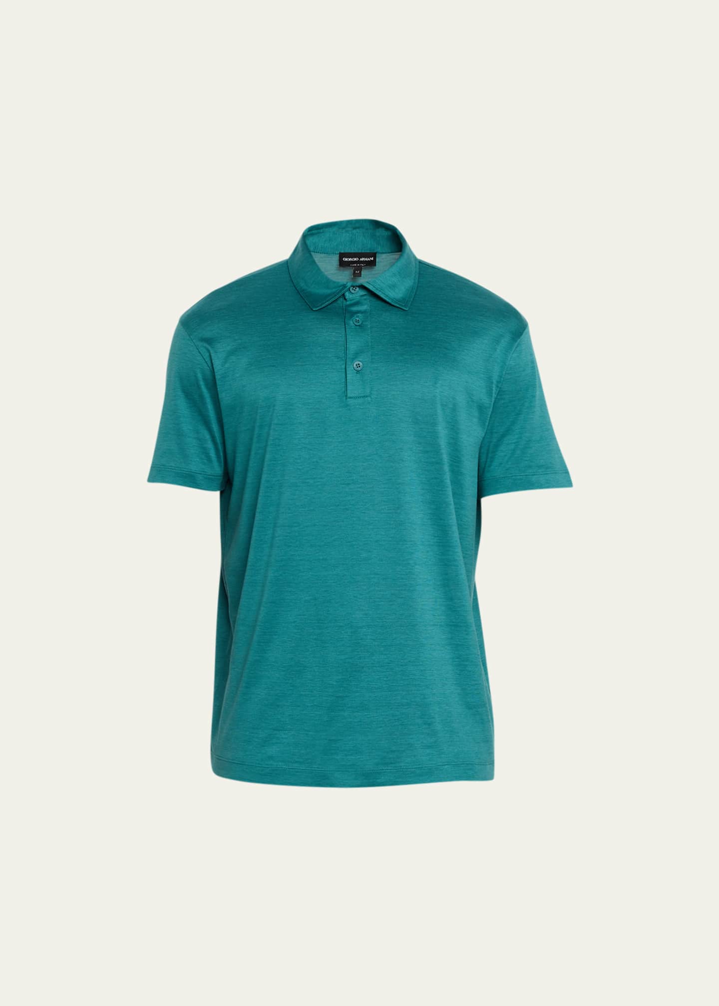 Giorgio Armani Men's Silk-Cotton Solid Polo Shirt - Bergdorf Goodman
