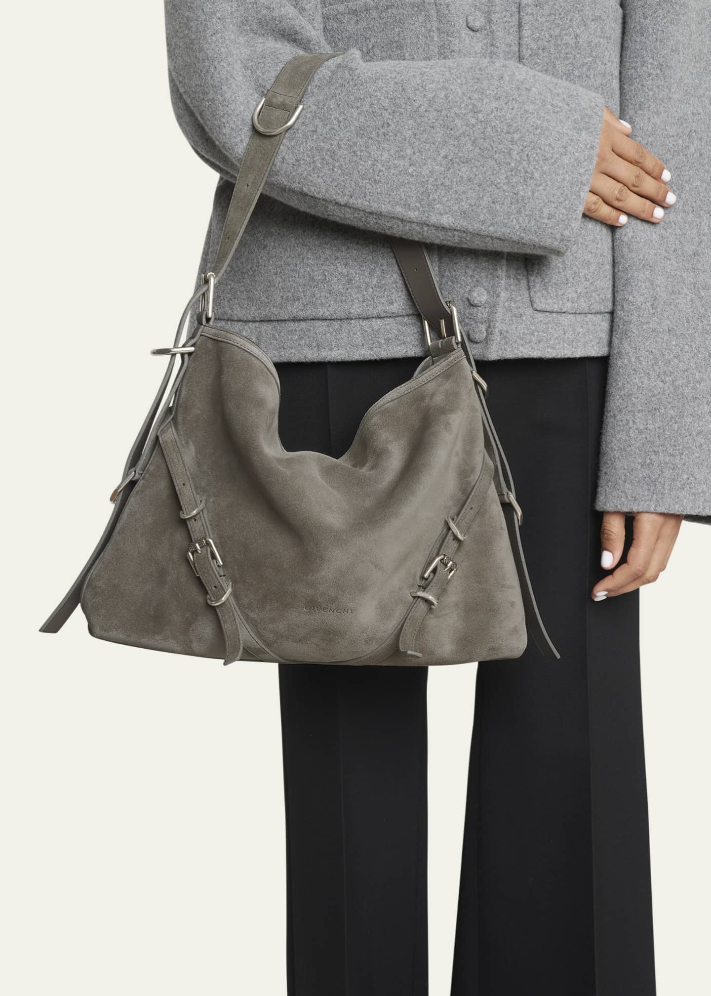 Givenchy Voyou Medium Shoulder Bag in Suede Bergdorf Goodman