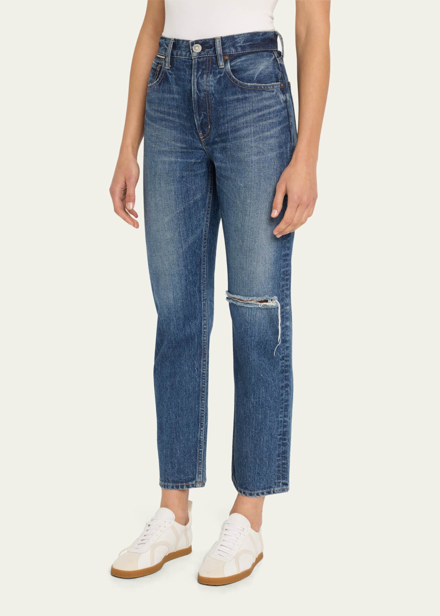MOUSSY VINTAGE Widstoe Distressed Wide-Straight Jeans - Bergdorf Goodman