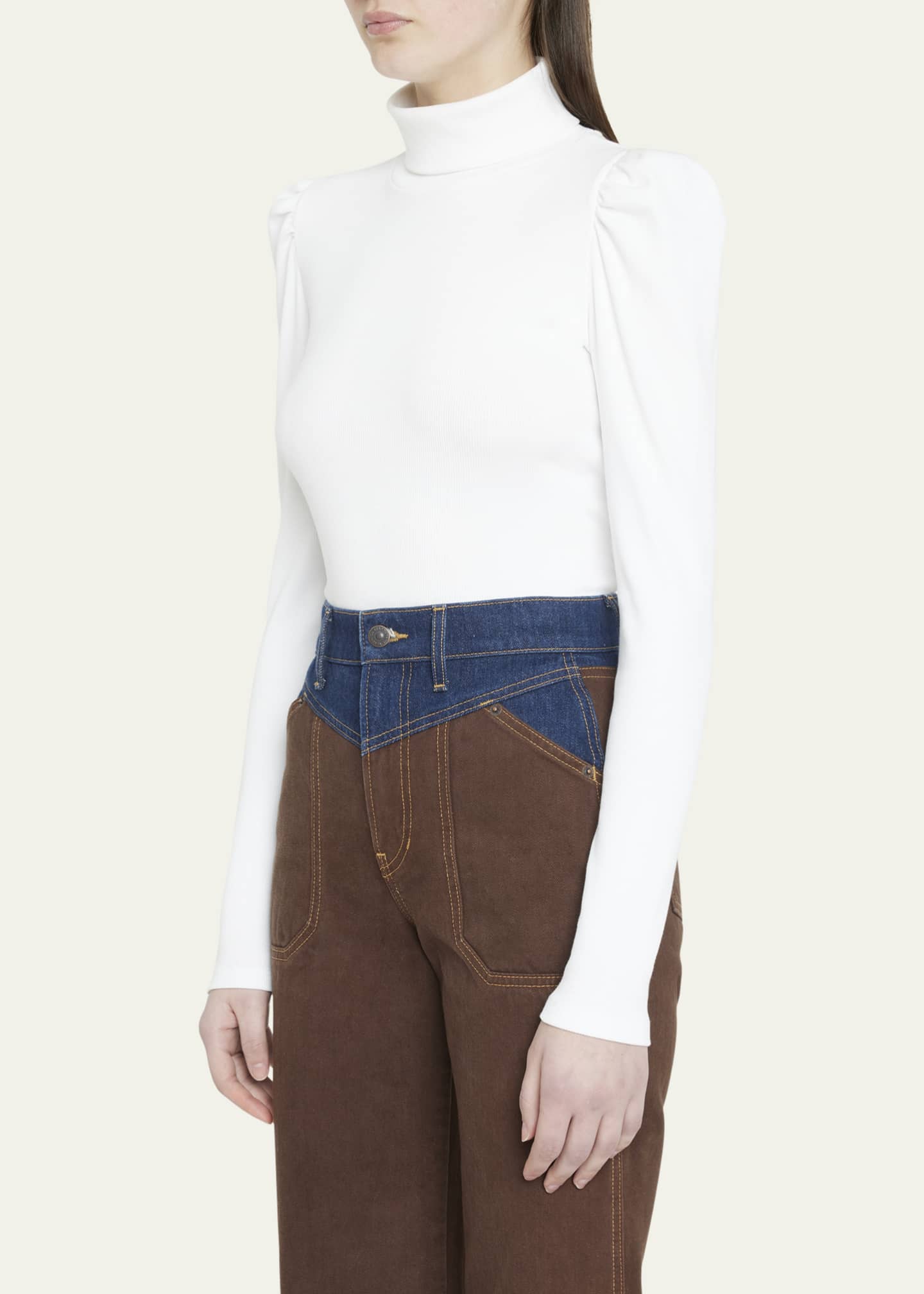 Veronica Beard Cedar Long-Sleeve Turtleneck Image 4 of 5