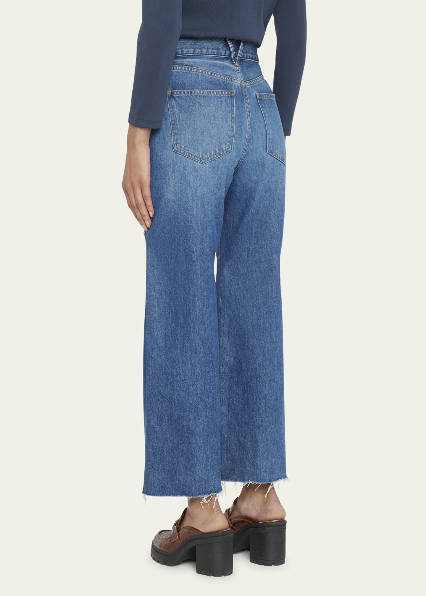 Veronica Beard Jeans Taylor Cropped High Rise Wide-Leg Jeans - Bergdorf ...