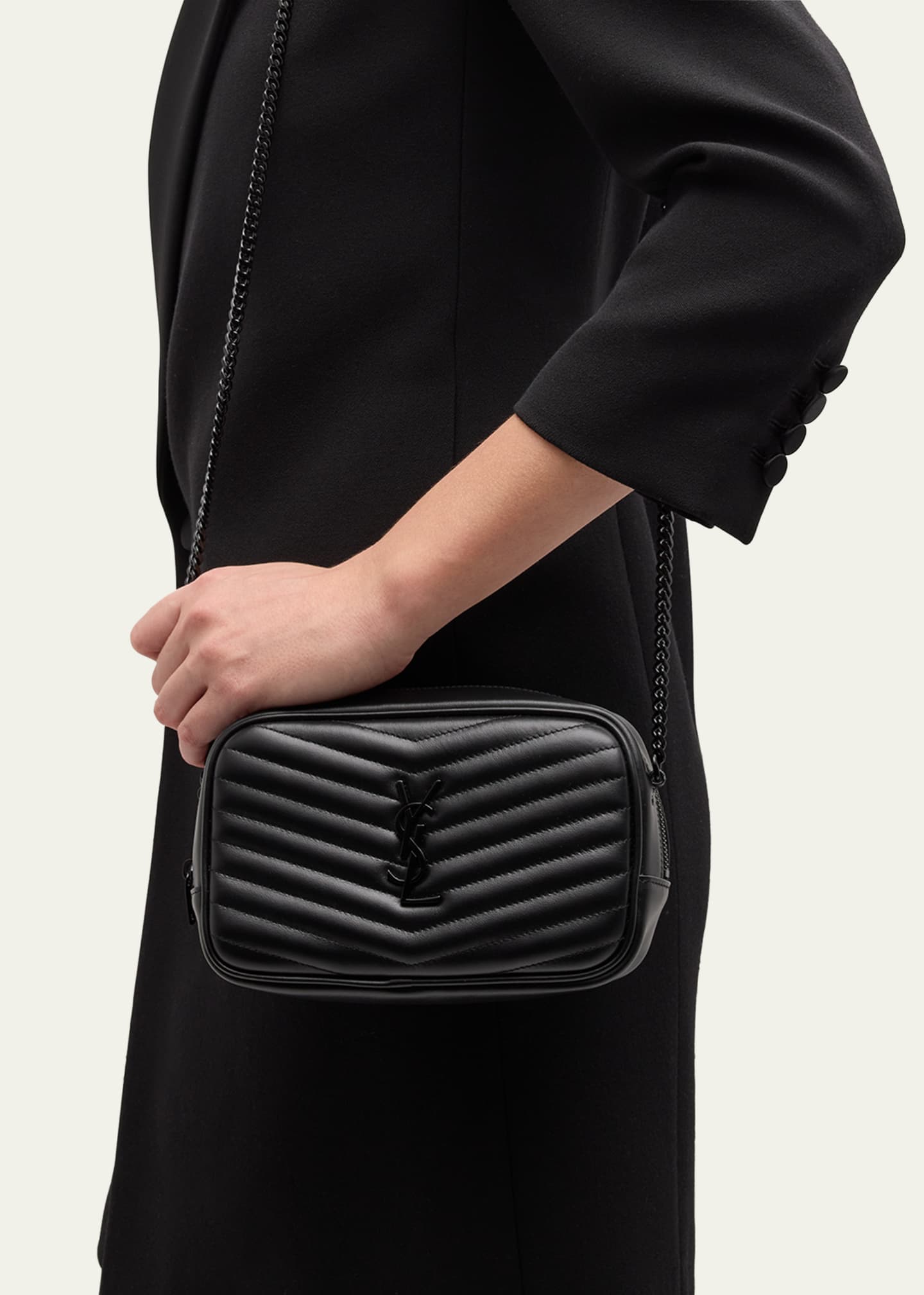 Saint Laurent Lou Mini YSL Camera Bag in Smooth Quilted Leather Image 5 of 5