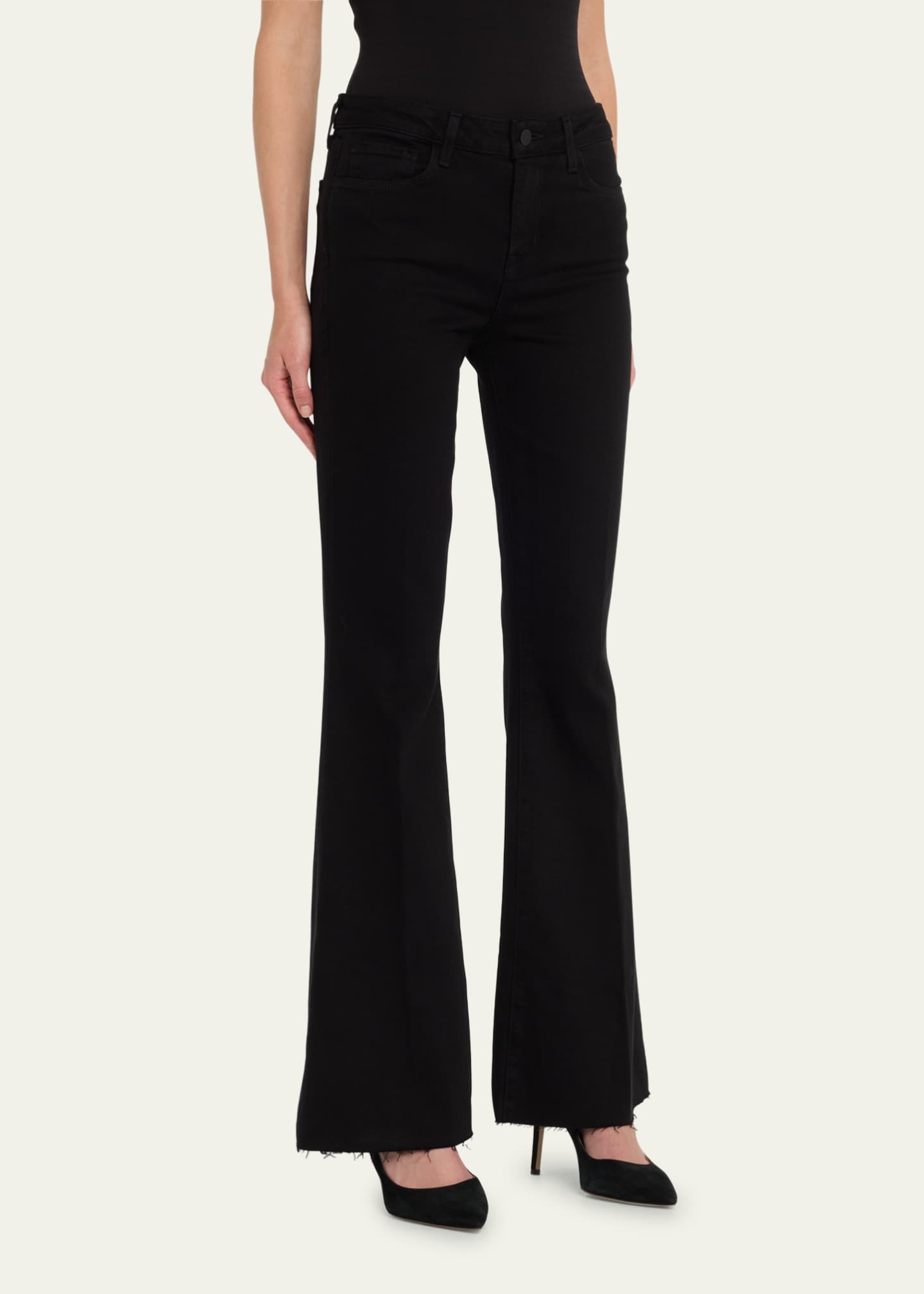 L'Agence Sera High Rise Sneaker Flare Jeans Image 4 of 5