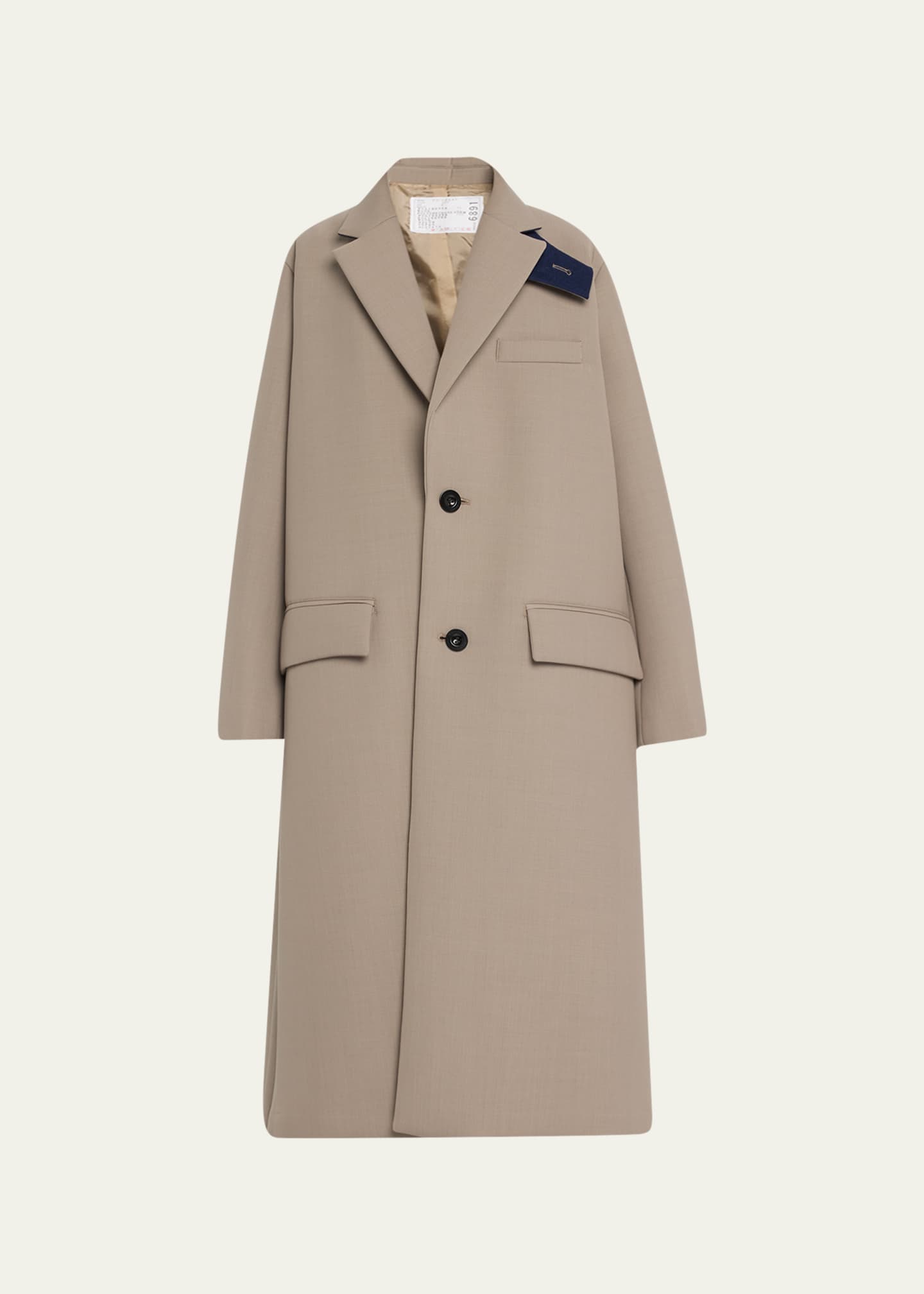 SACAI Bonded Oversize A-Line Suiting Coat