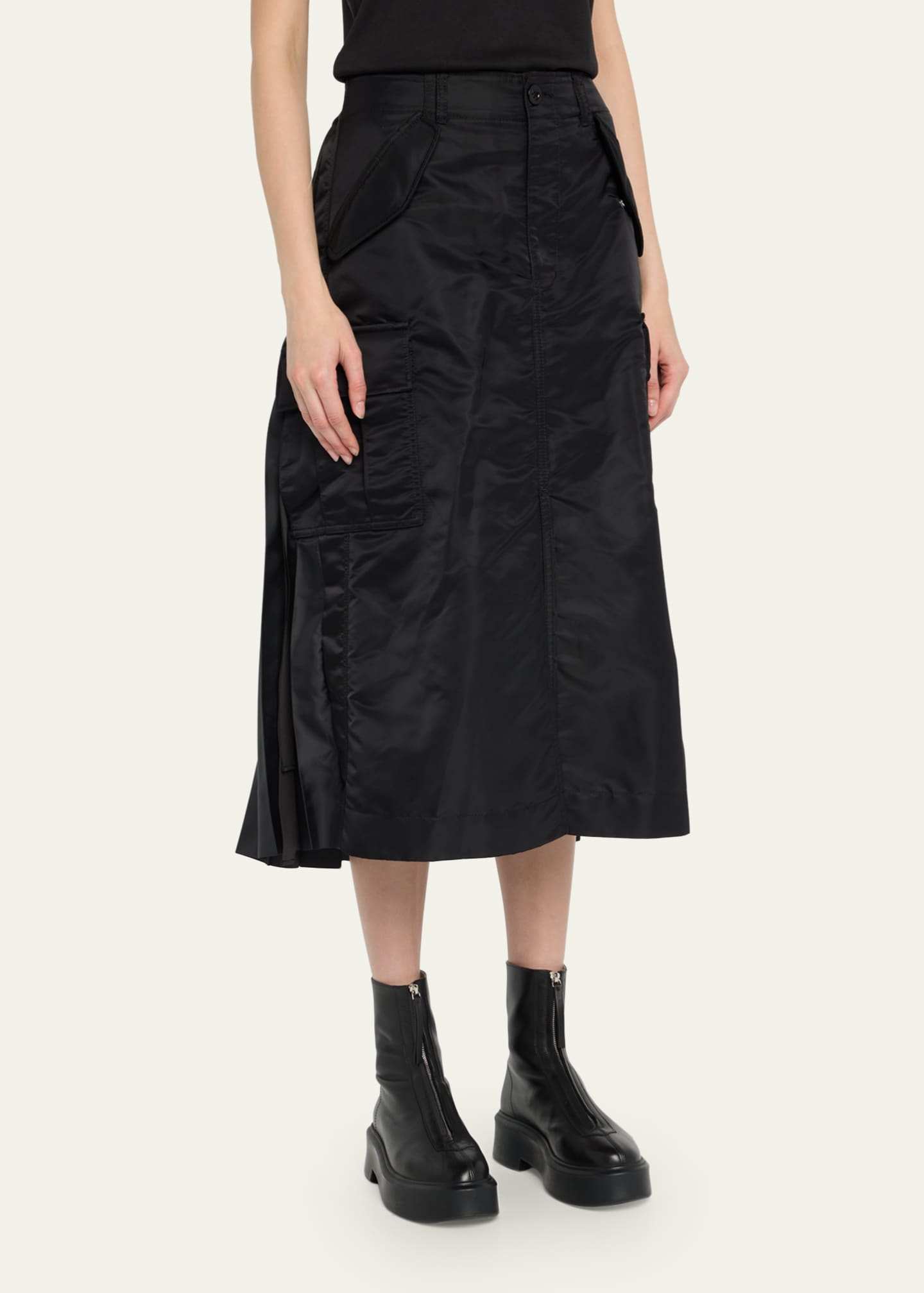 2022SS】サカイ Nylon Twill Mix Skirt 1 - ロングスカート