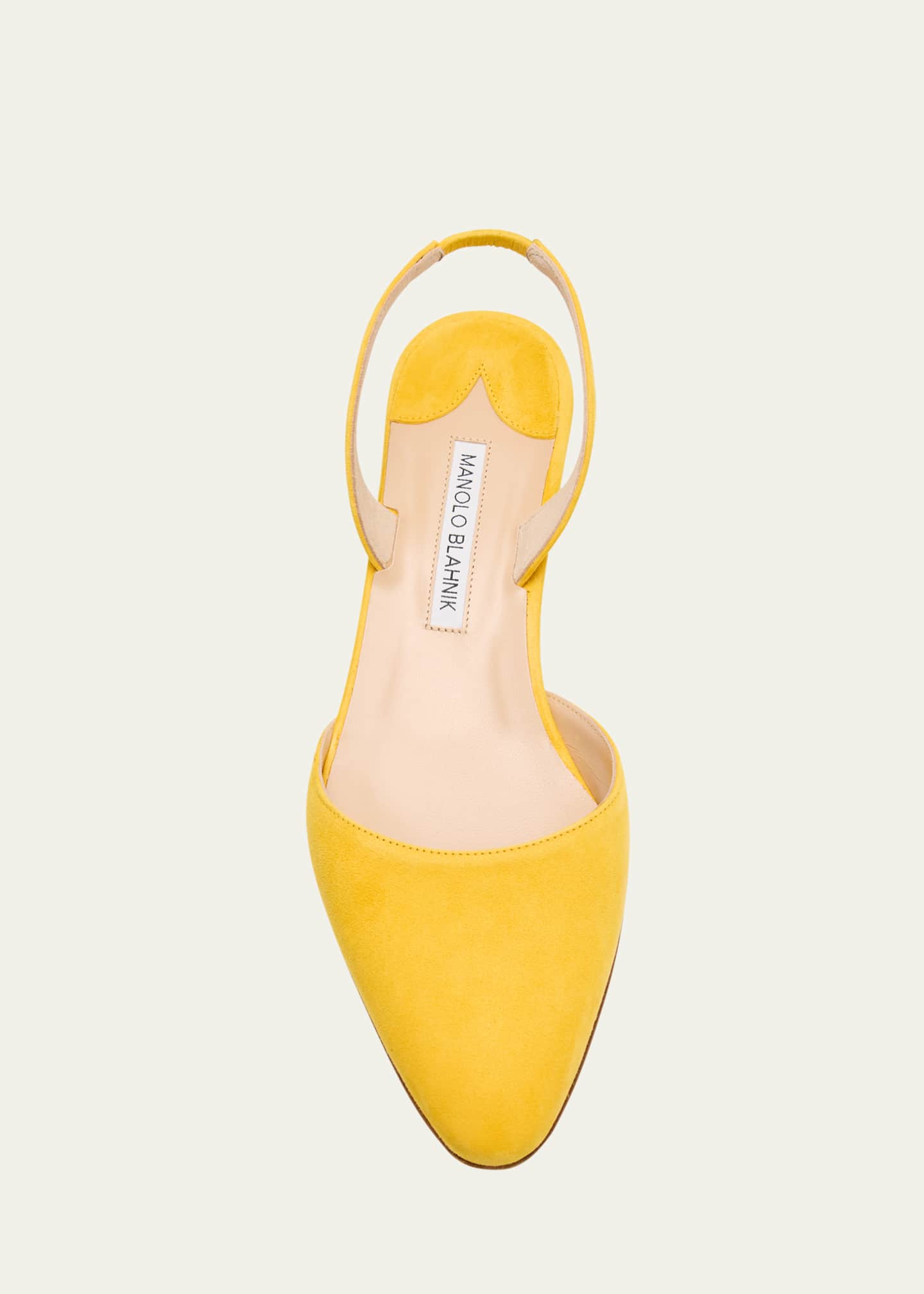 Manolo Blahnik Aspro Suede Slingback Ballerina Pumps Image 6 of 6