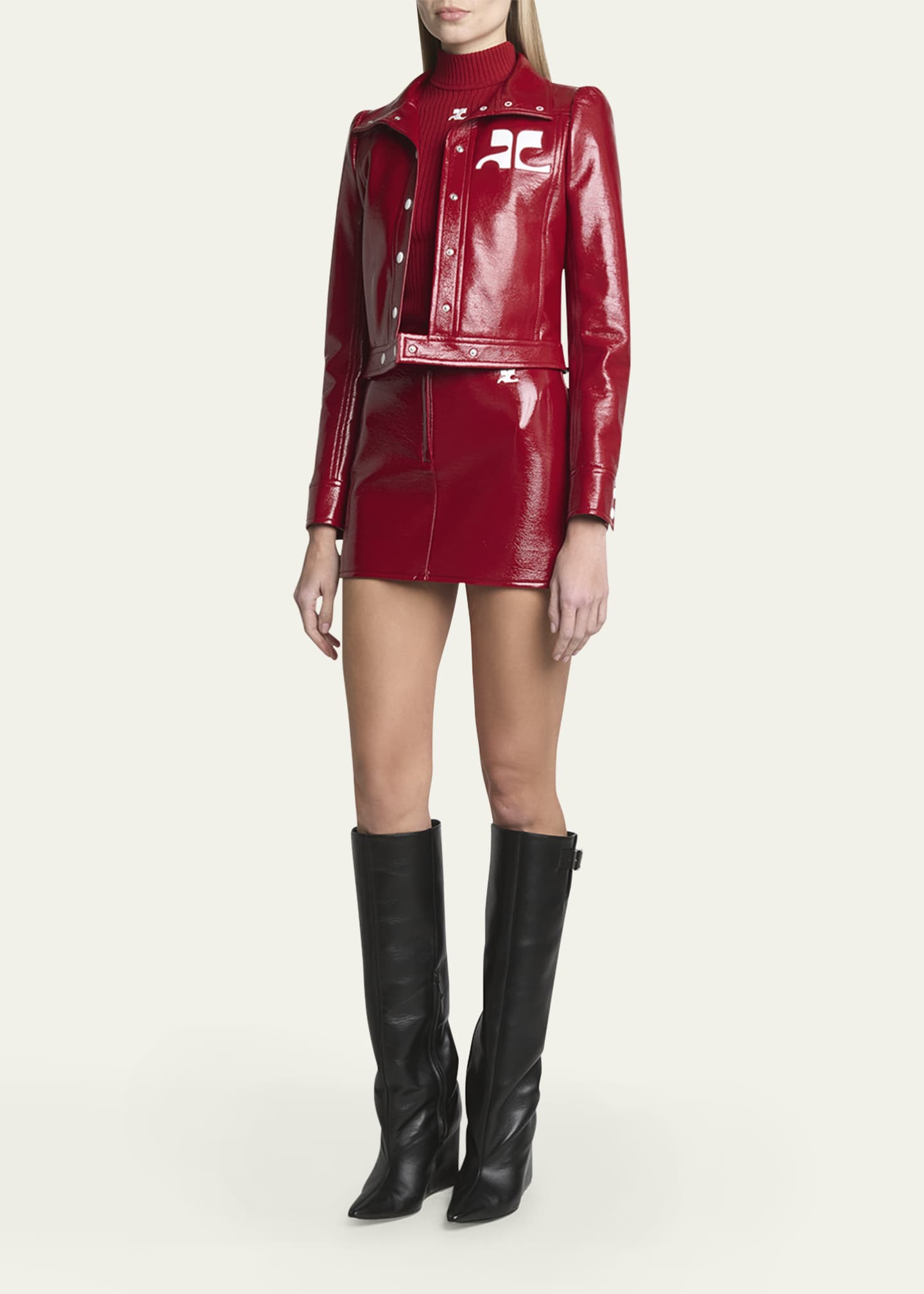 Courreges Reedition Vinyl Mini Skirt - Bergdorf Goodman