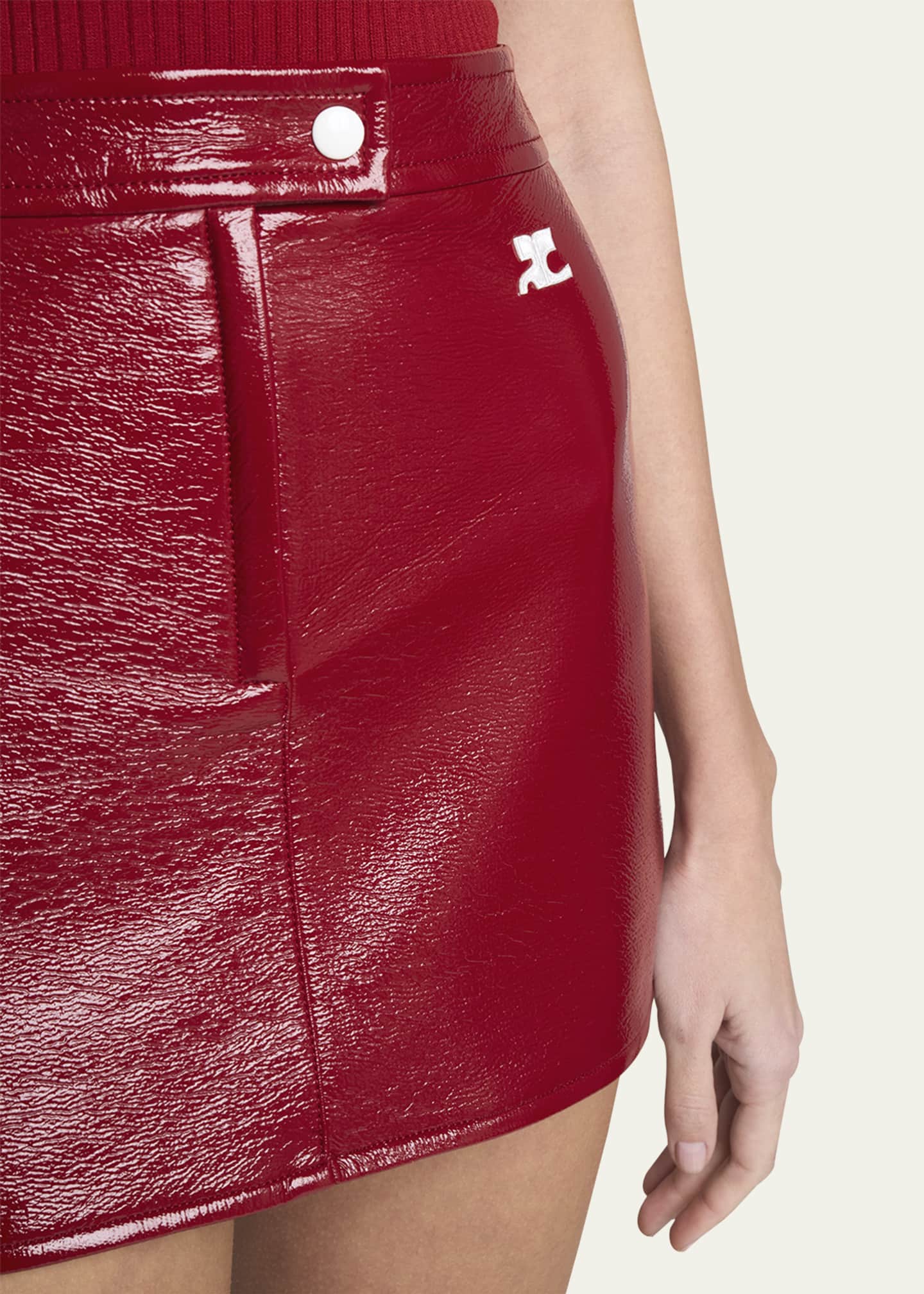 Courreges Reedition Vinyl Mini Skirt - Bergdorf Goodman