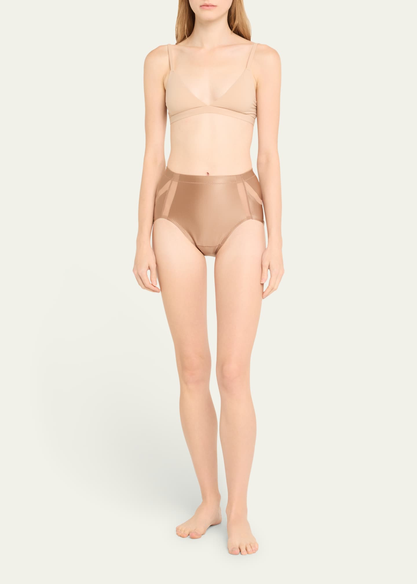 High Rise Satin Bikini Briefs