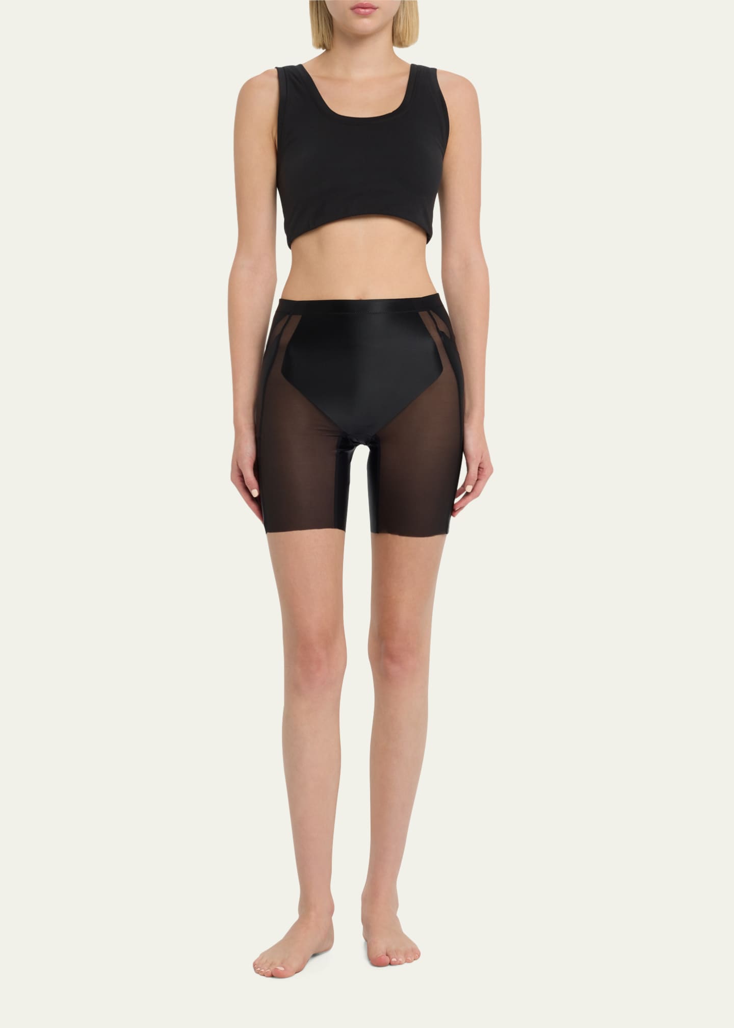 Spanx High-Rise Mid-Thigh Shaping Shorts - Bergdorf Goodman