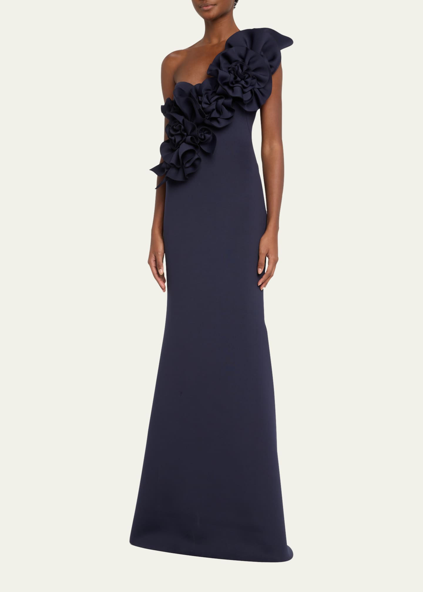 Badgley mischka one shoulder gown 2025