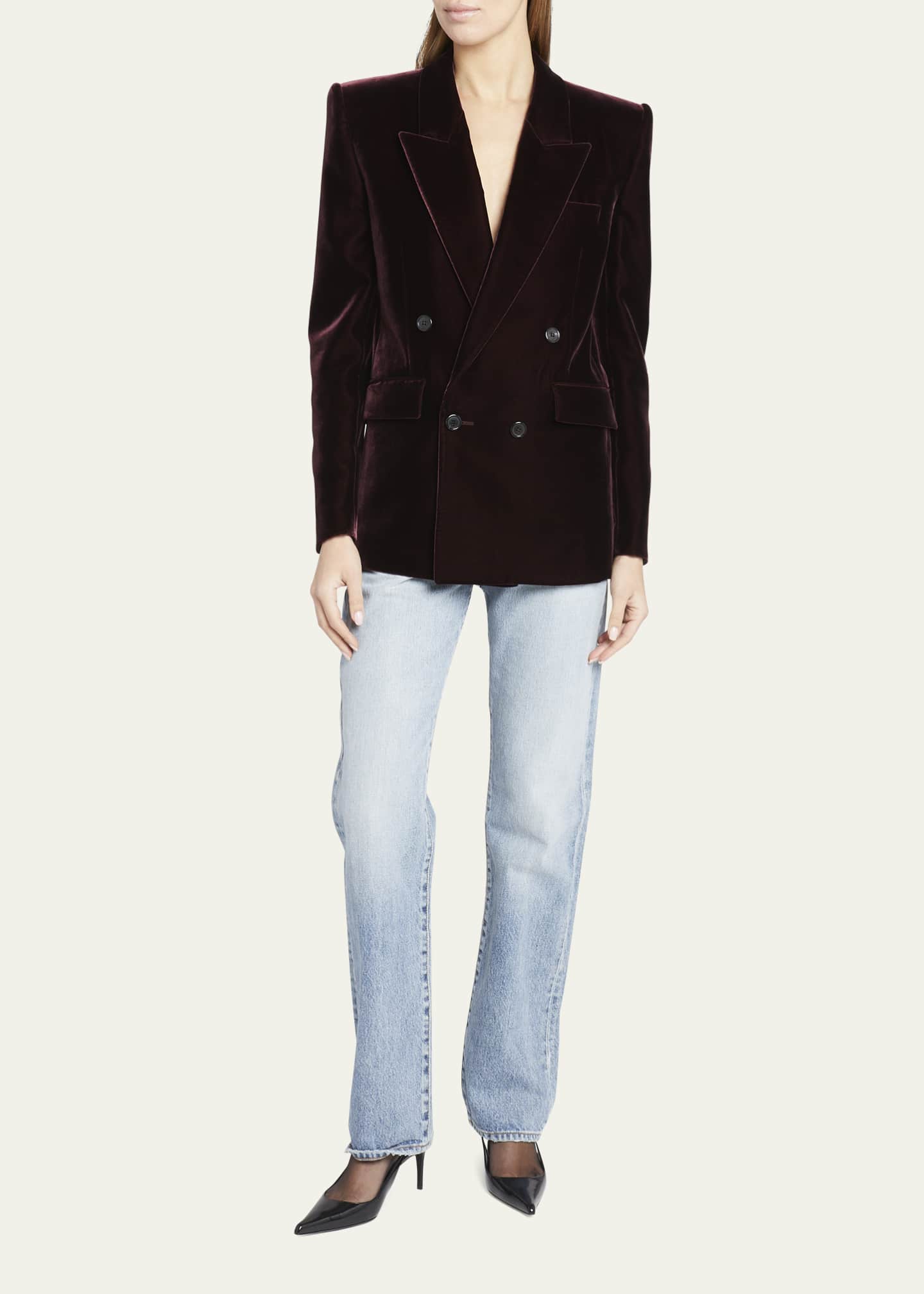 Saint laurent velvet blazer hotsell