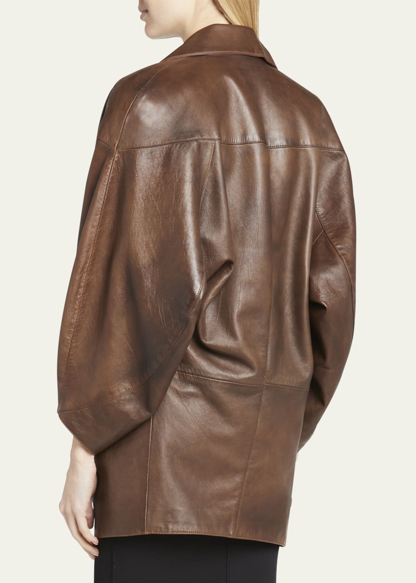 Saint Laurent Oversized Leather Blazer Image 3 of 5