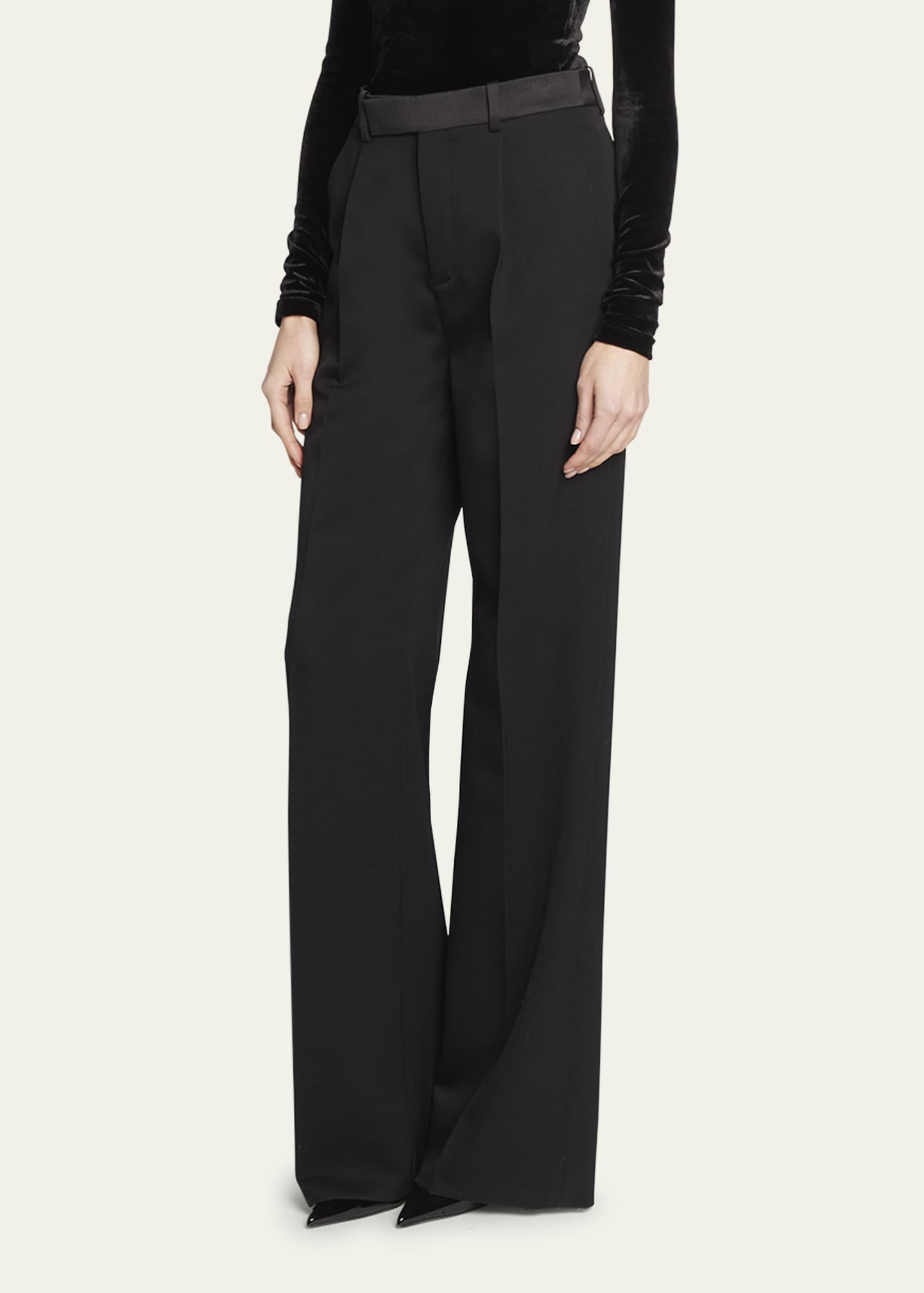 Pleated Wide-Leg Trousers