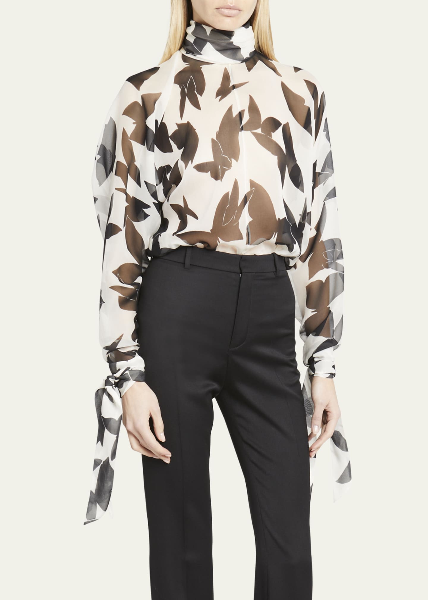 Saint laurent deals silk blouse