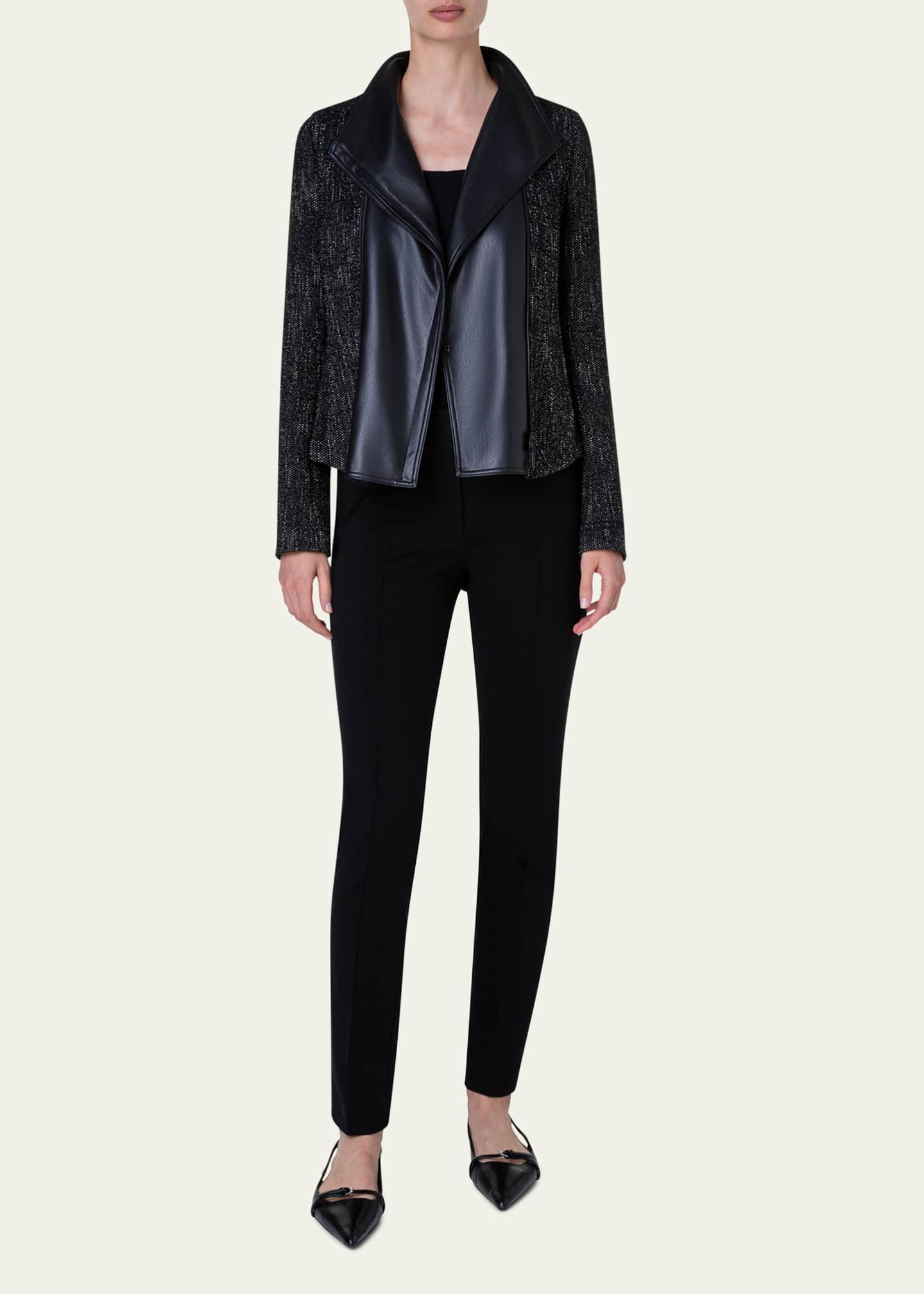 Akris punto leather jacket new arrivals