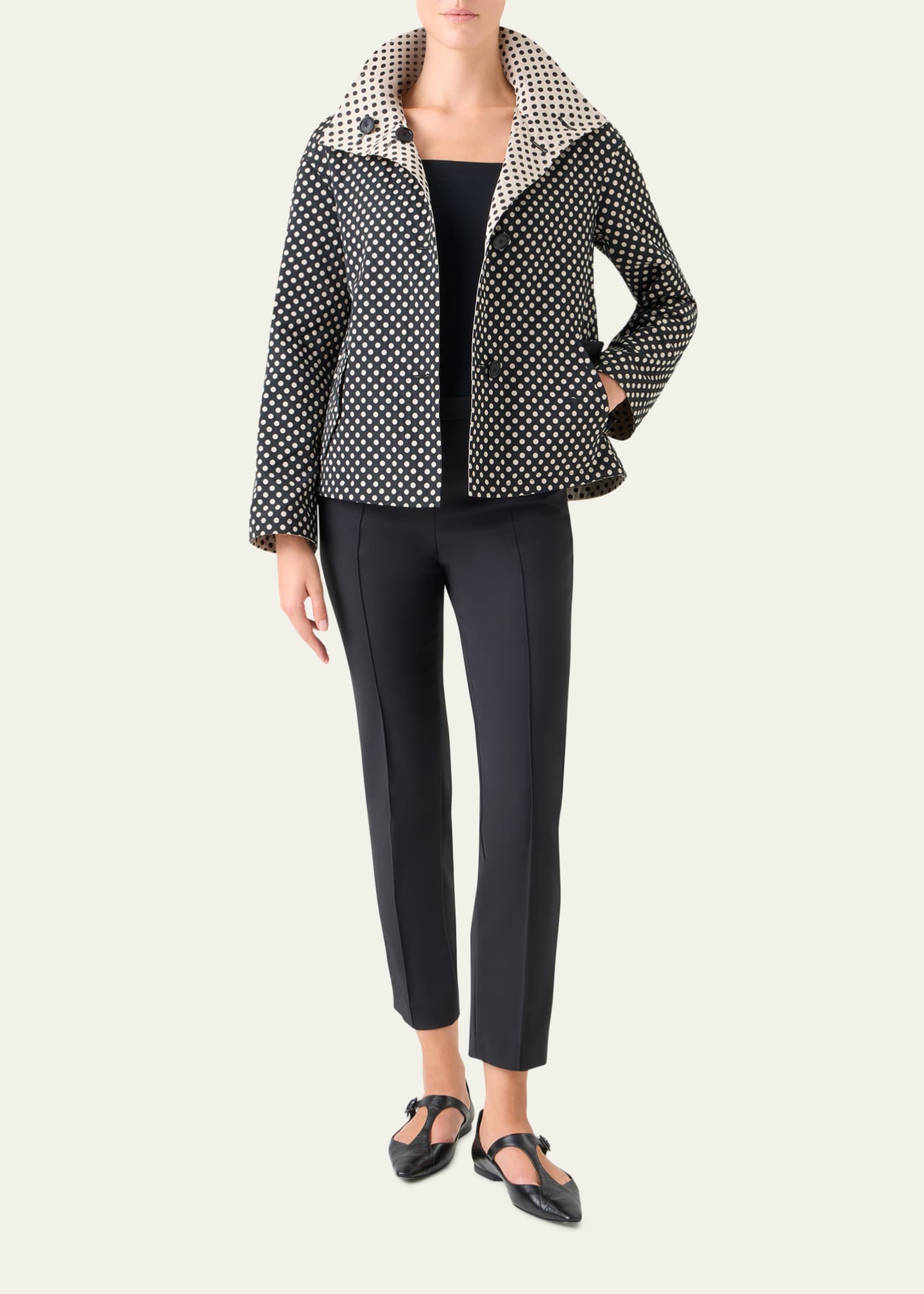 Akris punto Polka-Dot Single-Breasted Jacket - Bergdorf Goodman