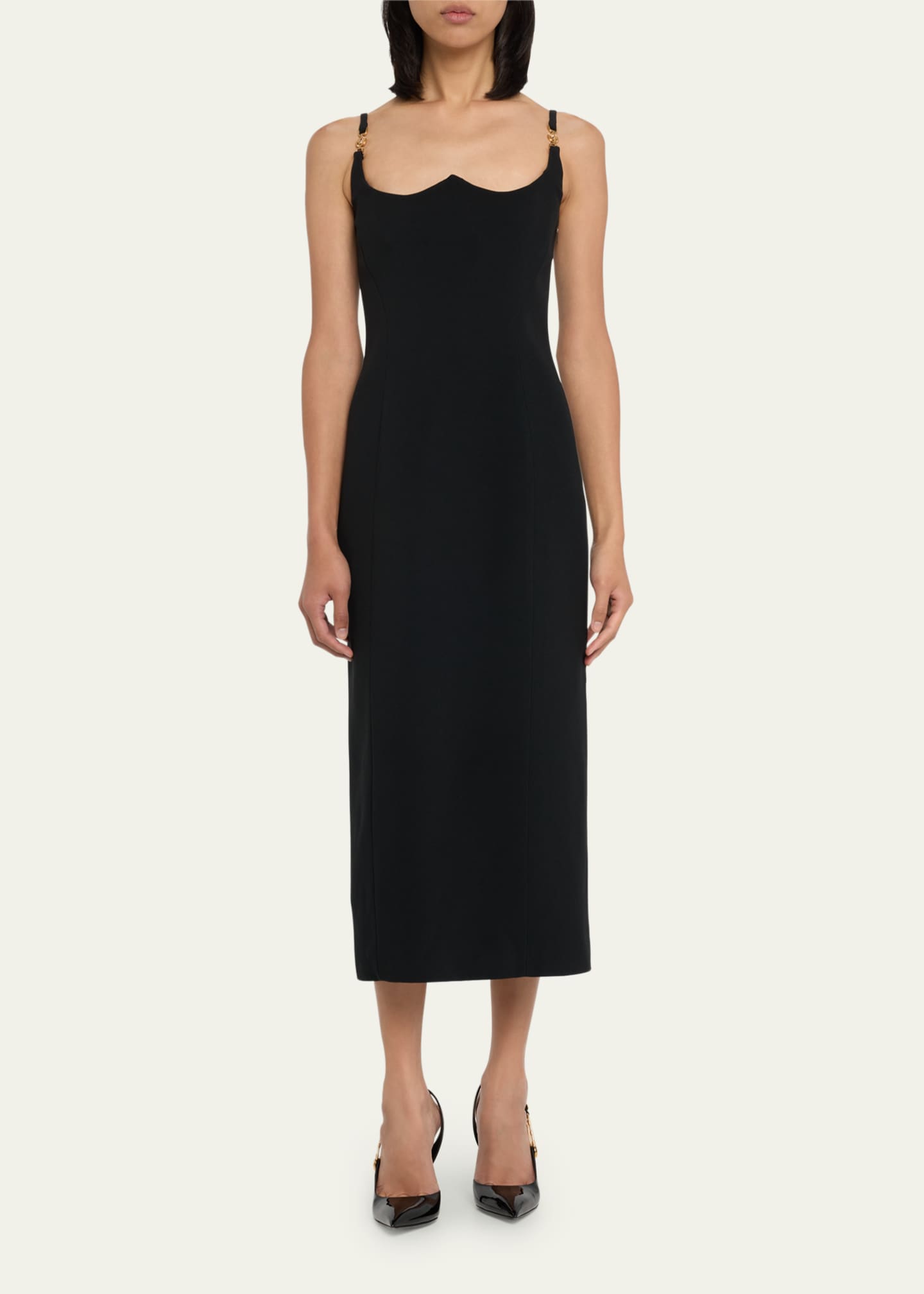 Versace Medusa 95 Crepe Midi Dress - Bergdorf Goodman